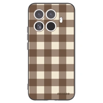 Picasee Μαύρη θήκη σιλικόνης για Xiaomi 15T Pro - Brown grid