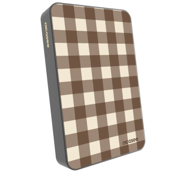 Picasee Powerbank με MagSafe 10 000 mAh Γκρί - Brown grid