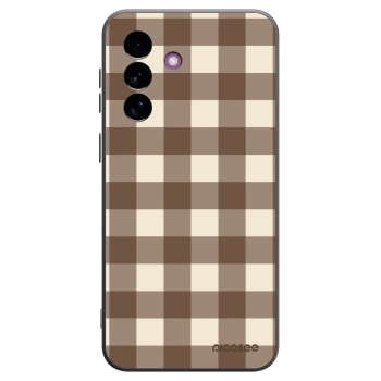 Picasee Μαύρη θήκη σιλικόνης για Samsung Galaxy A37 - Brown grid