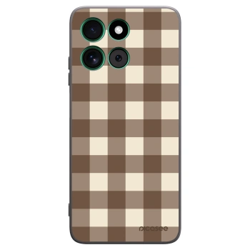Picasee Μαύρη θήκη σιλικόνης για Motorola Moto G57 Power - Brown grid