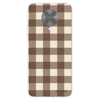 Picasee διαφανής θήκη σιλικόνης Xiaomi Poco F2 Pro - Brown grid