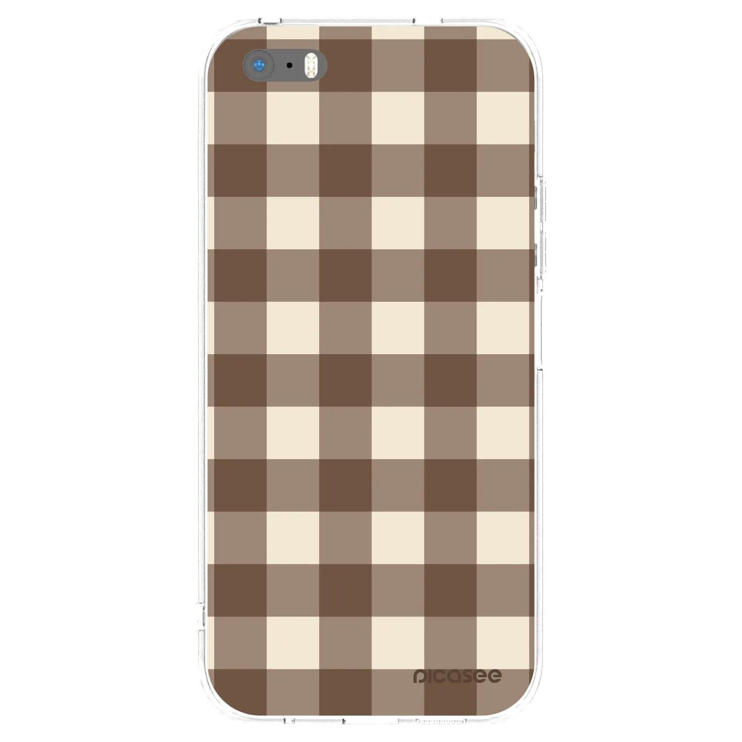 Picasee διαφανής θήκη σιλικόνης Apple iPhone 5/5S/SE - Brown grid