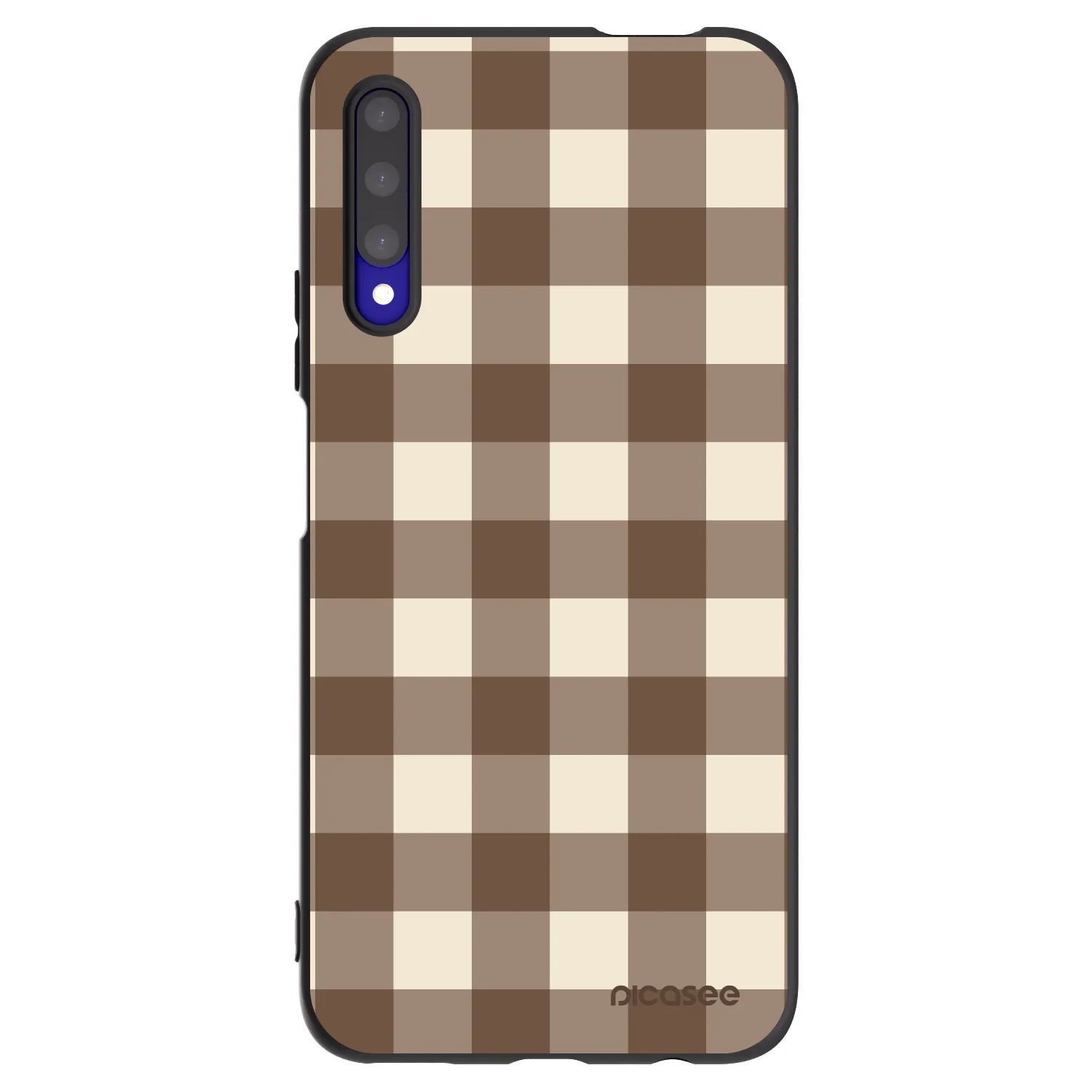 Picasee Μαύρη θήκη σιλικόνης για Honor 9X Pro - Brown grid