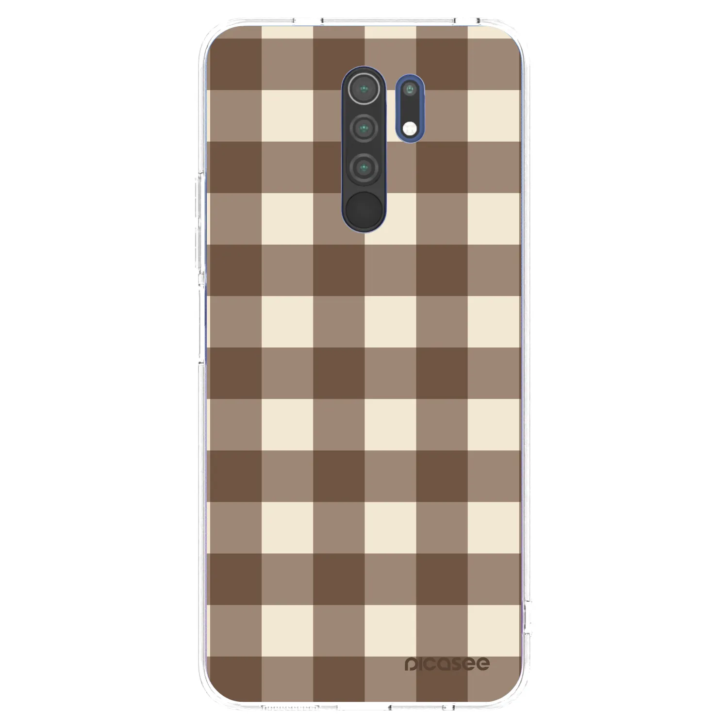 Picasee διαφανής θήκη σιλικόνης Xiaomi Redmi 9 - Brown grid