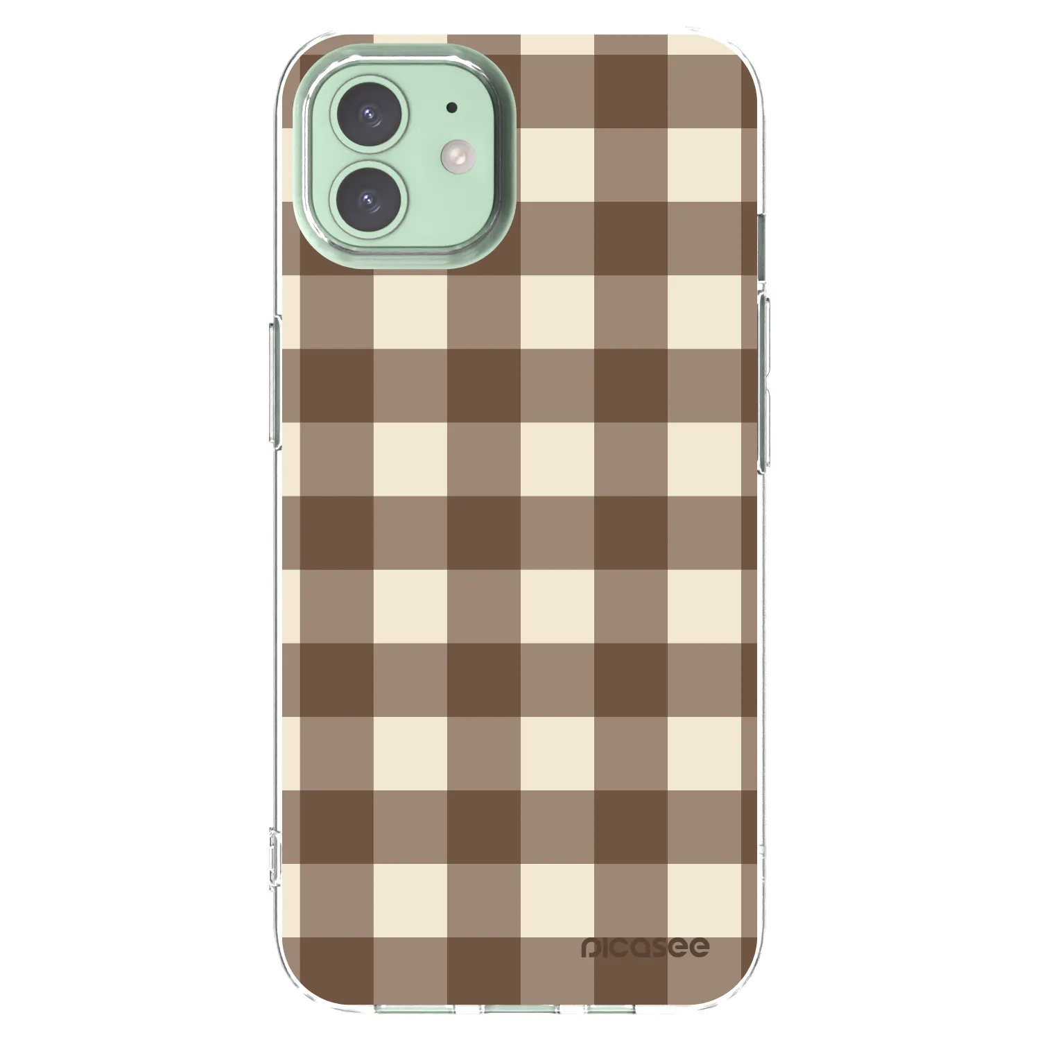 Picasee διαφανής θήκη σιλικόνης Apple iPhone 12 - Brown grid