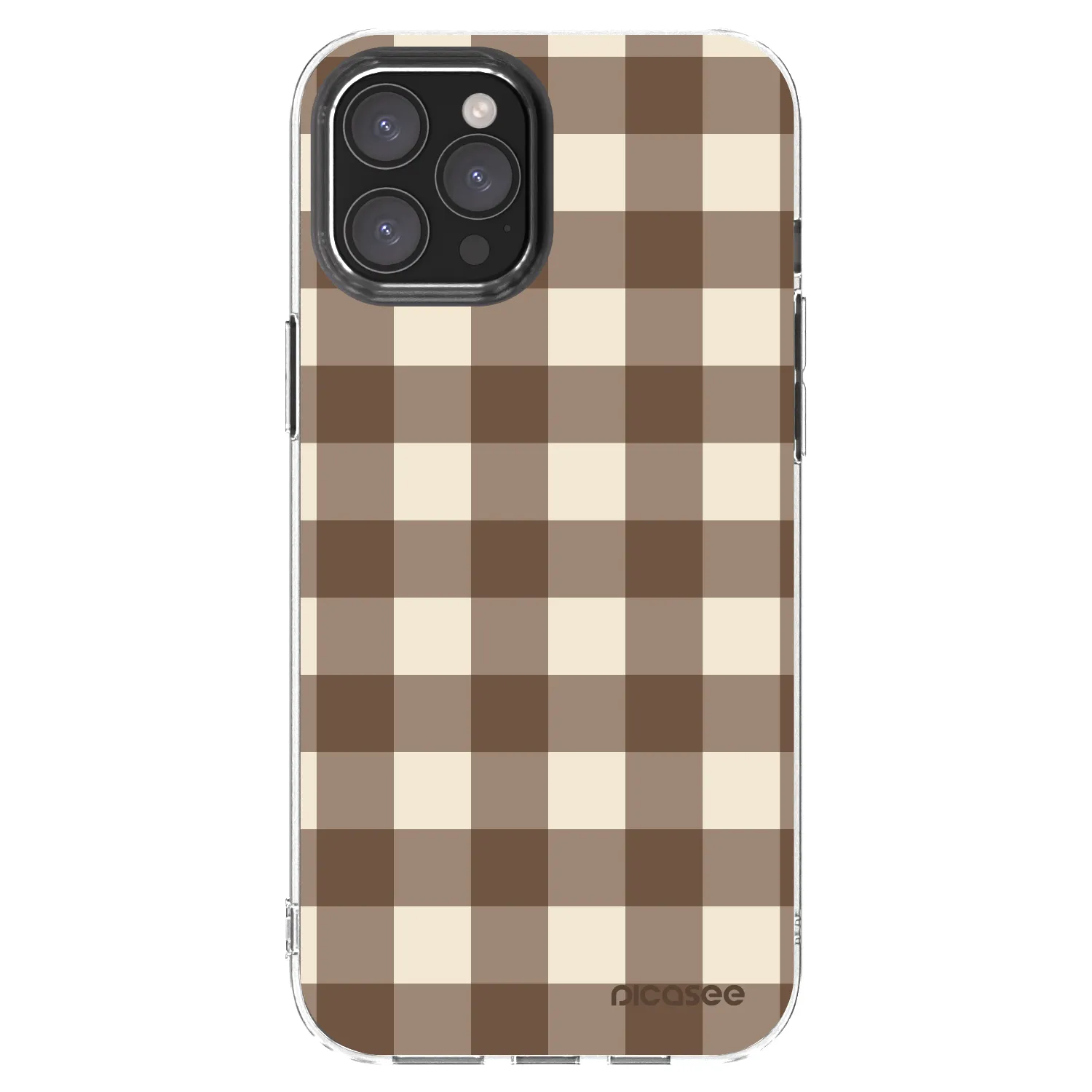 Picasee διαφανής θήκη σιλικόνης Apple iPhone 12 Pro Max - Brown grid