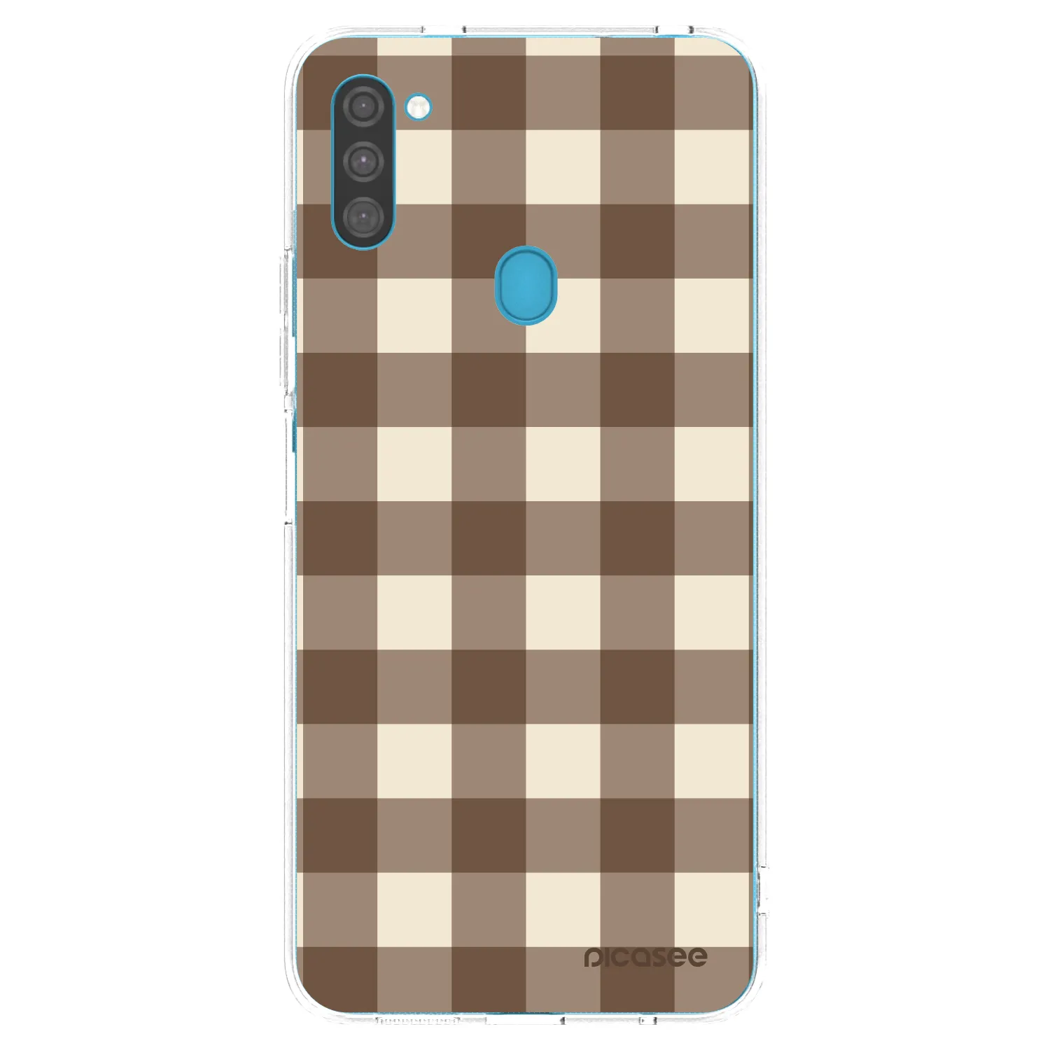 Picasee διαφανής θήκη σιλικόνης Samsung Galaxy M11 - Brown grid
