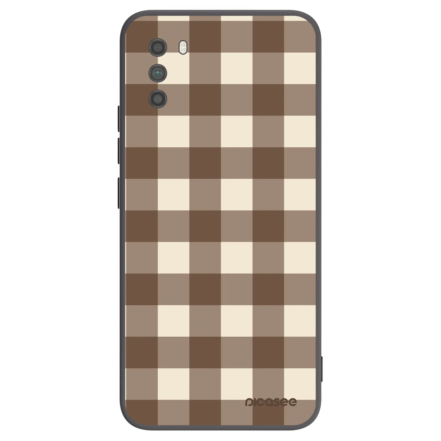 Picasee Μαύρη θήκη σιλικόνης για Xiaomi Poco M3 - Brown grid