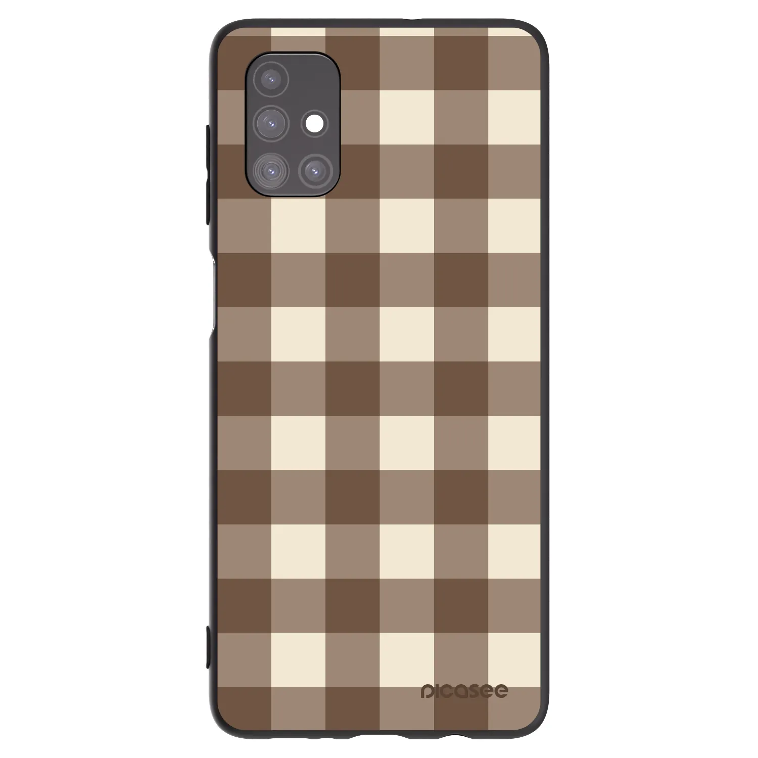 Picasee Μαύρη θήκη σιλικόνης για Samsung Galaxy M51 M515F - Brown grid
