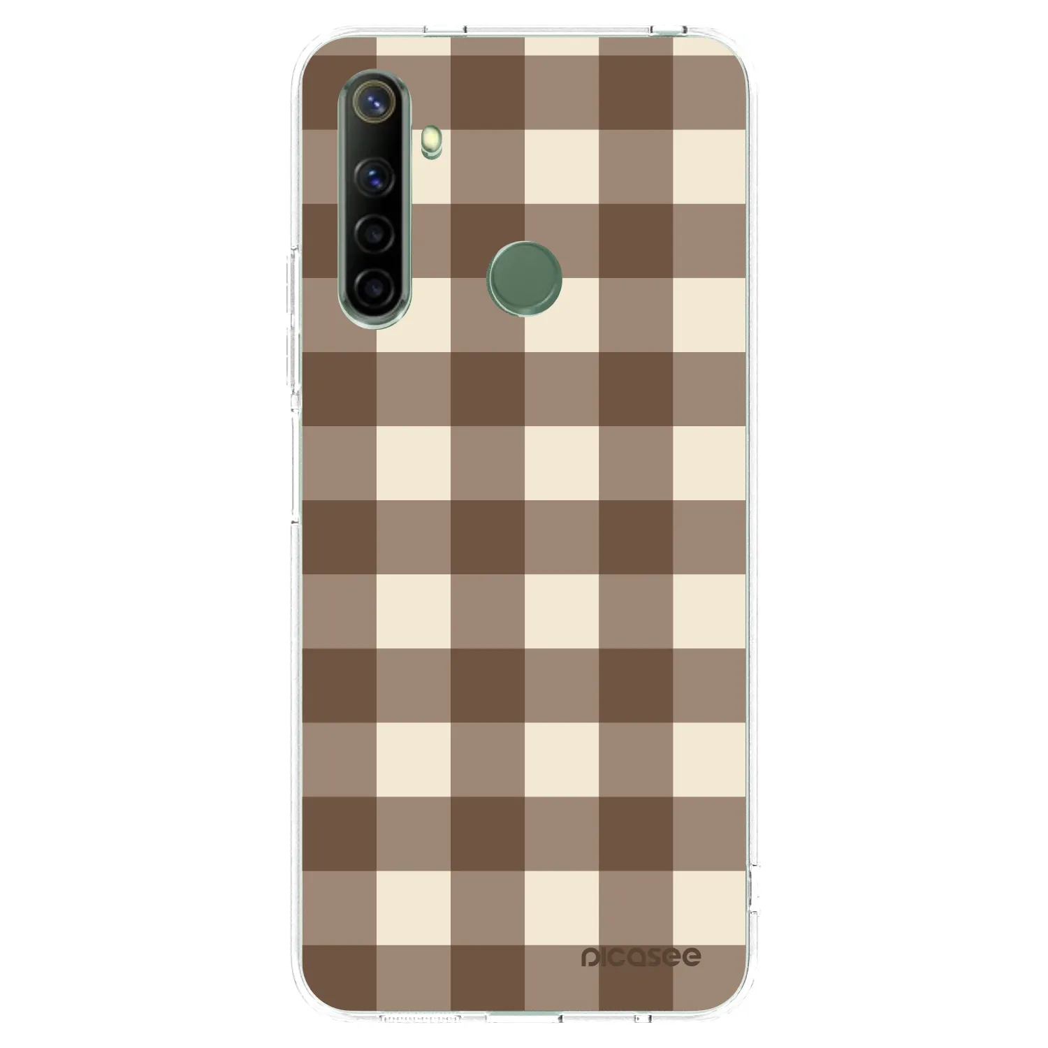 Picasee διαφανής θήκη σιλικόνης Realme 6i - Brown grid