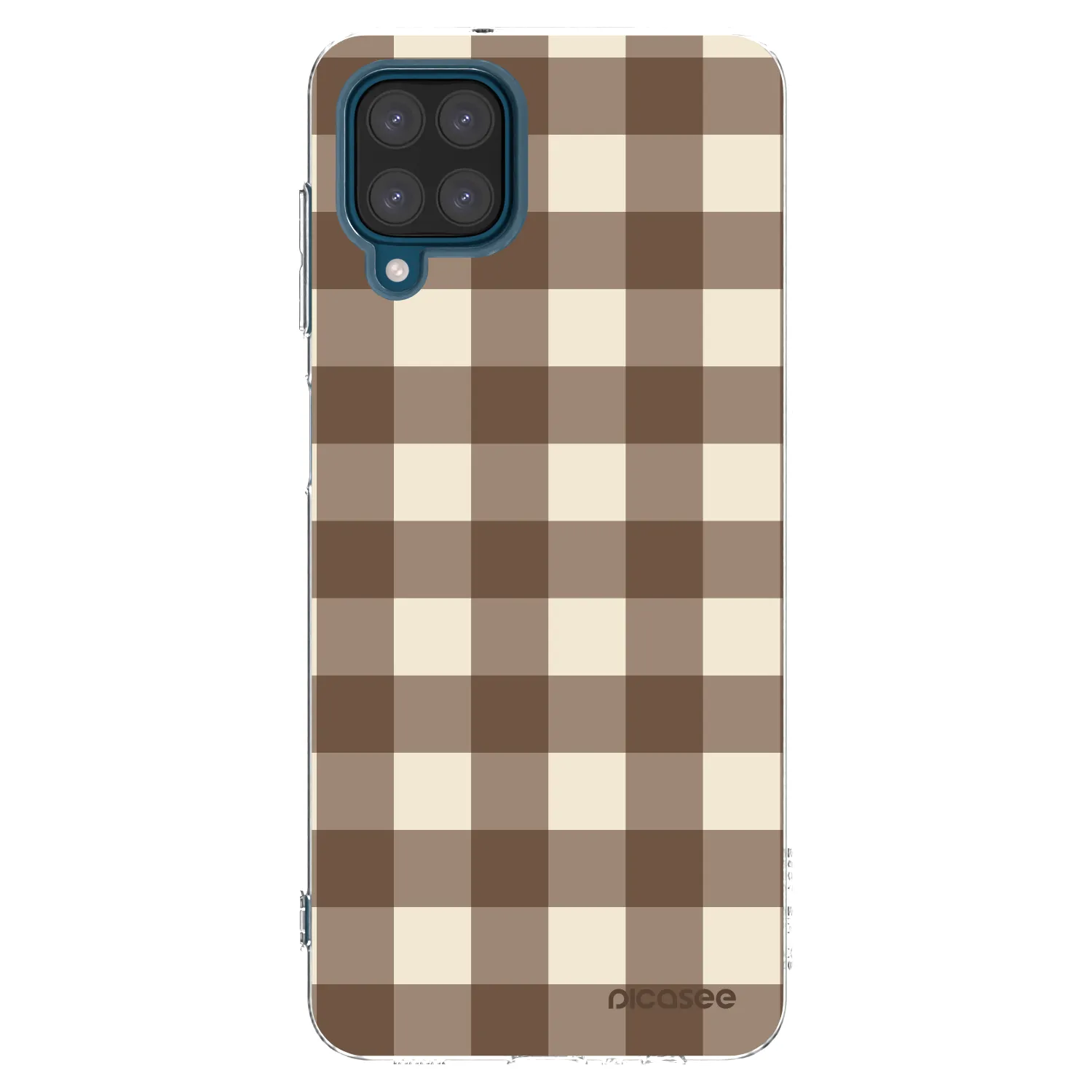 Picasee διαφανής θήκη σιλικόνης Samsung Galaxy A12 A125F - Brown grid