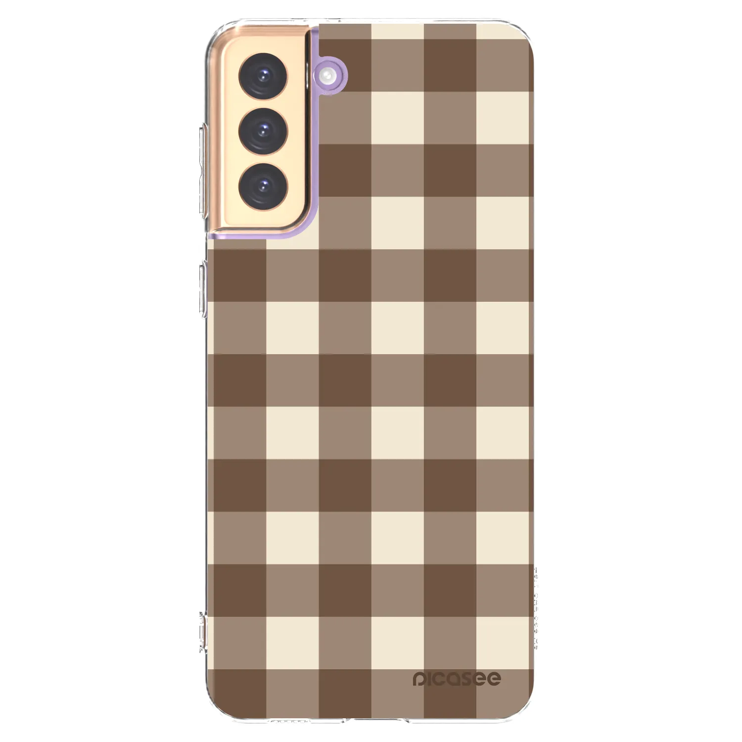 Picasee διαφανής θήκη σιλικόνης Samsung Galaxy S21+ 5G G996F - Brown grid