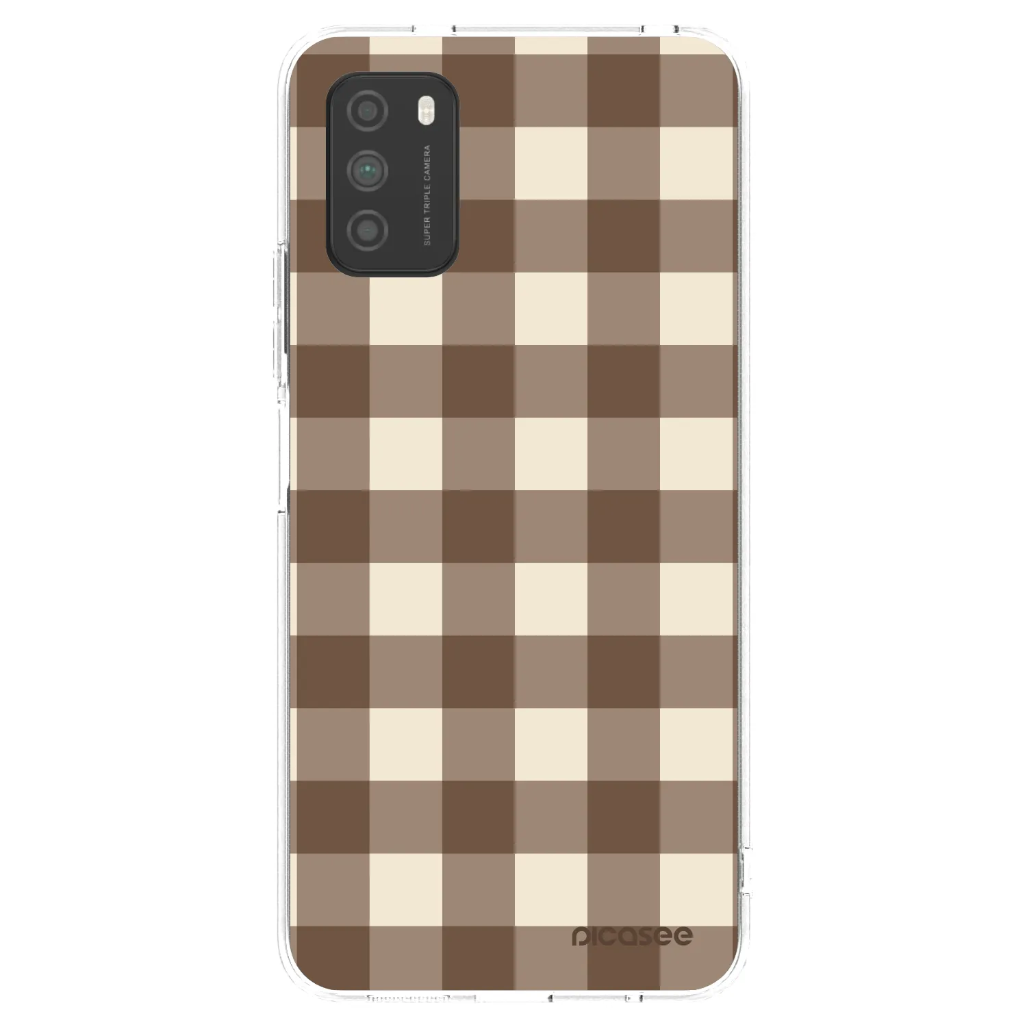 Picasee διαφανής θήκη σιλικόνης Xiaomi Poco M3 - Brown grid