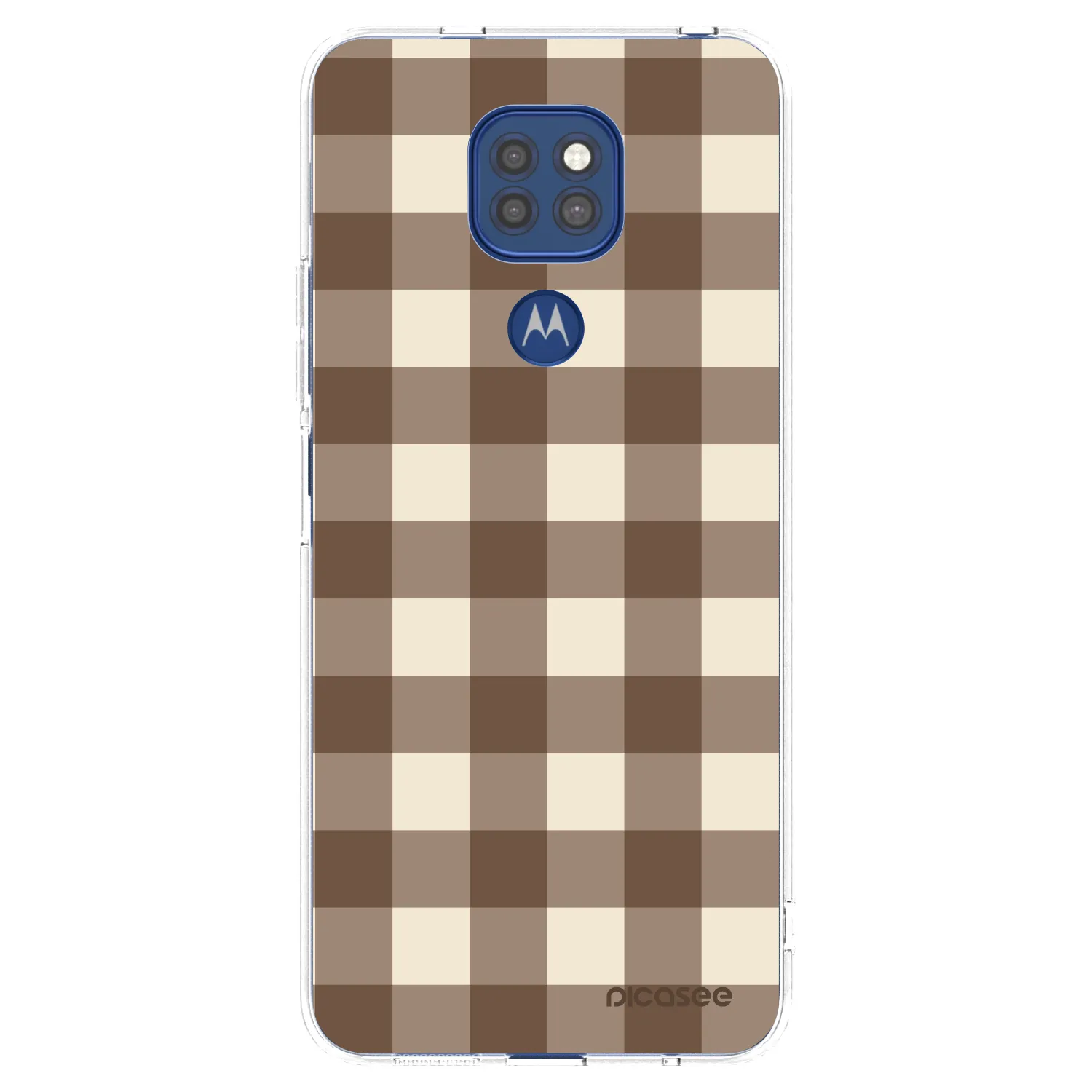 Picasee διαφανής θήκη σιλικόνης Motorola Moto G9 Play - Brown grid