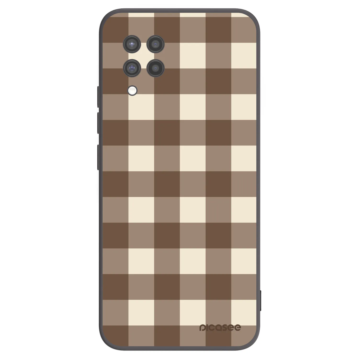 Picasee Μαύρη θήκη σιλικόνης για Samsung Galaxy A42 A426B - Brown grid