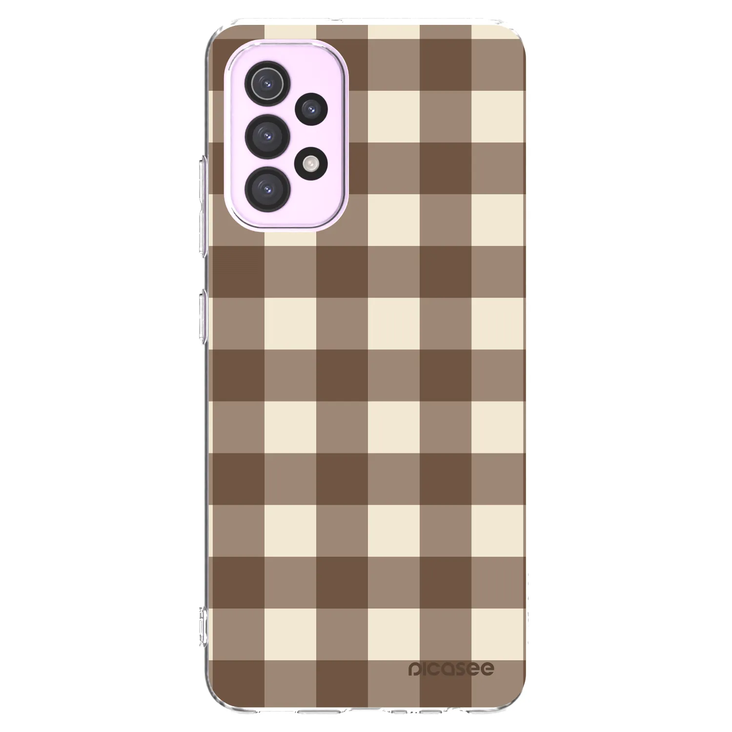 Picasee διαφανής θήκη σιλικόνης Samsung Galaxy A32 5G A326B - Brown grid