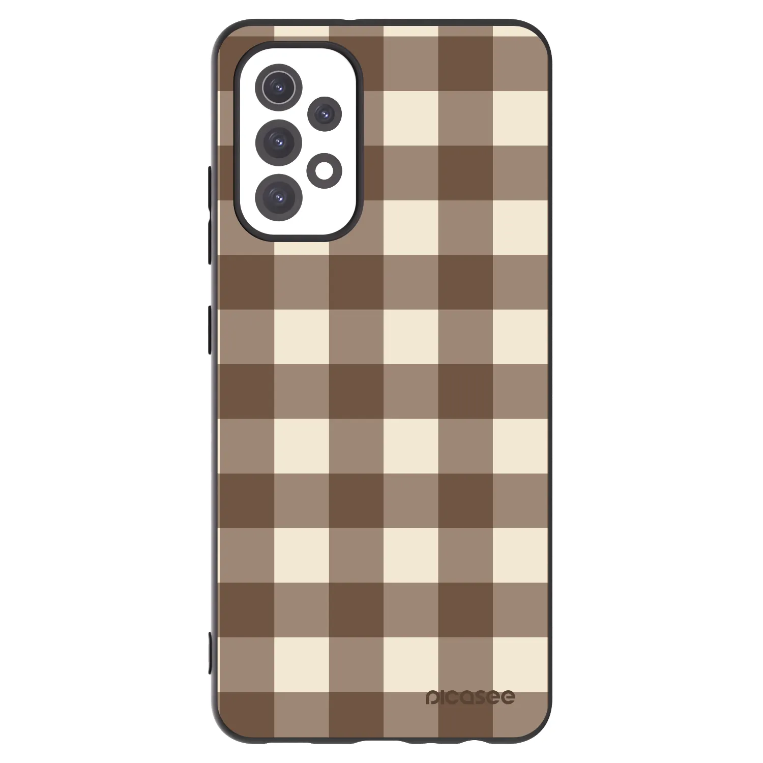 Picasee Μαύρη θήκη σιλικόνης για Samsung Galaxy A32 5G A326B - Brown grid