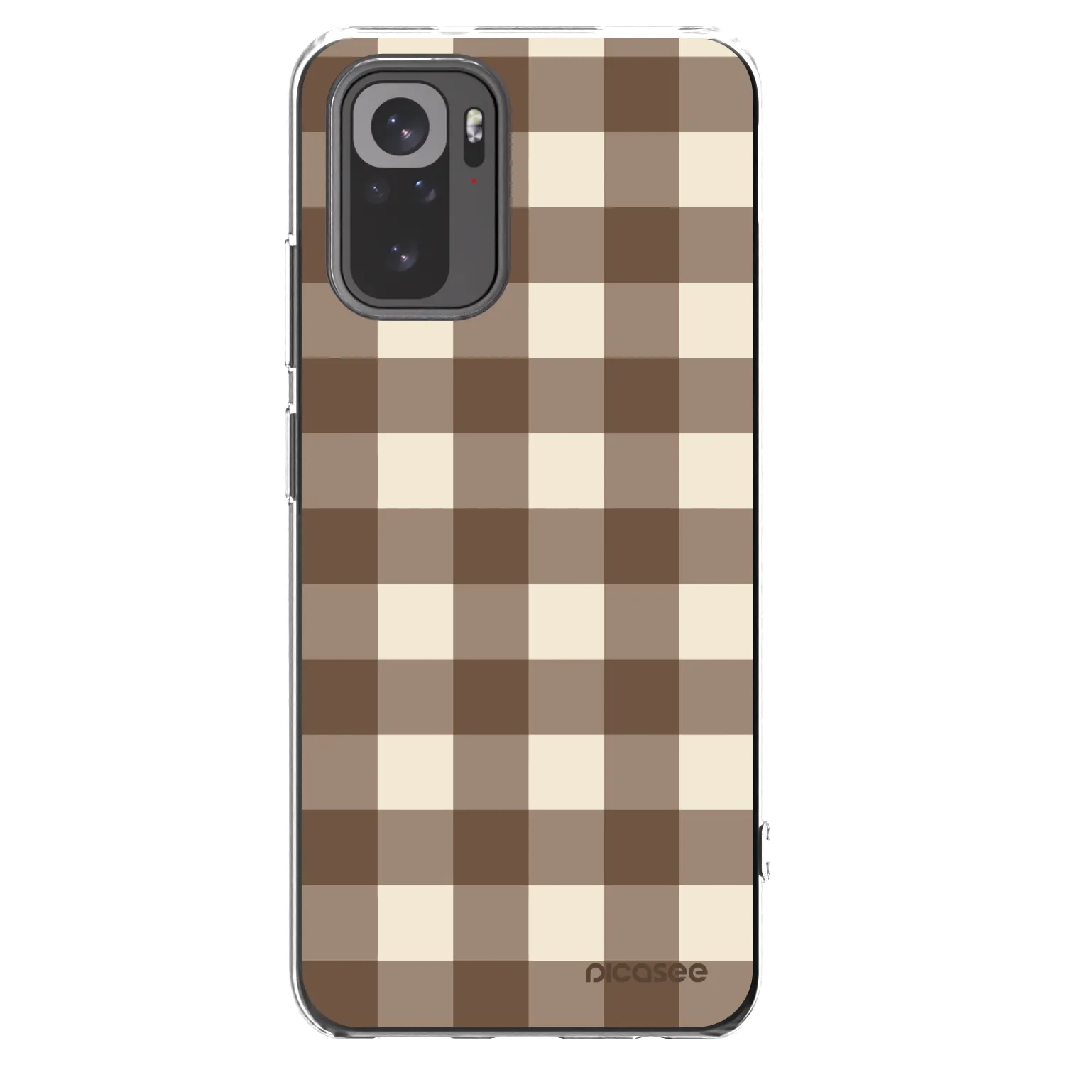 Picasee διαφανής θήκη σιλικόνης Xiaomi Redmi Note 10S - Brown grid