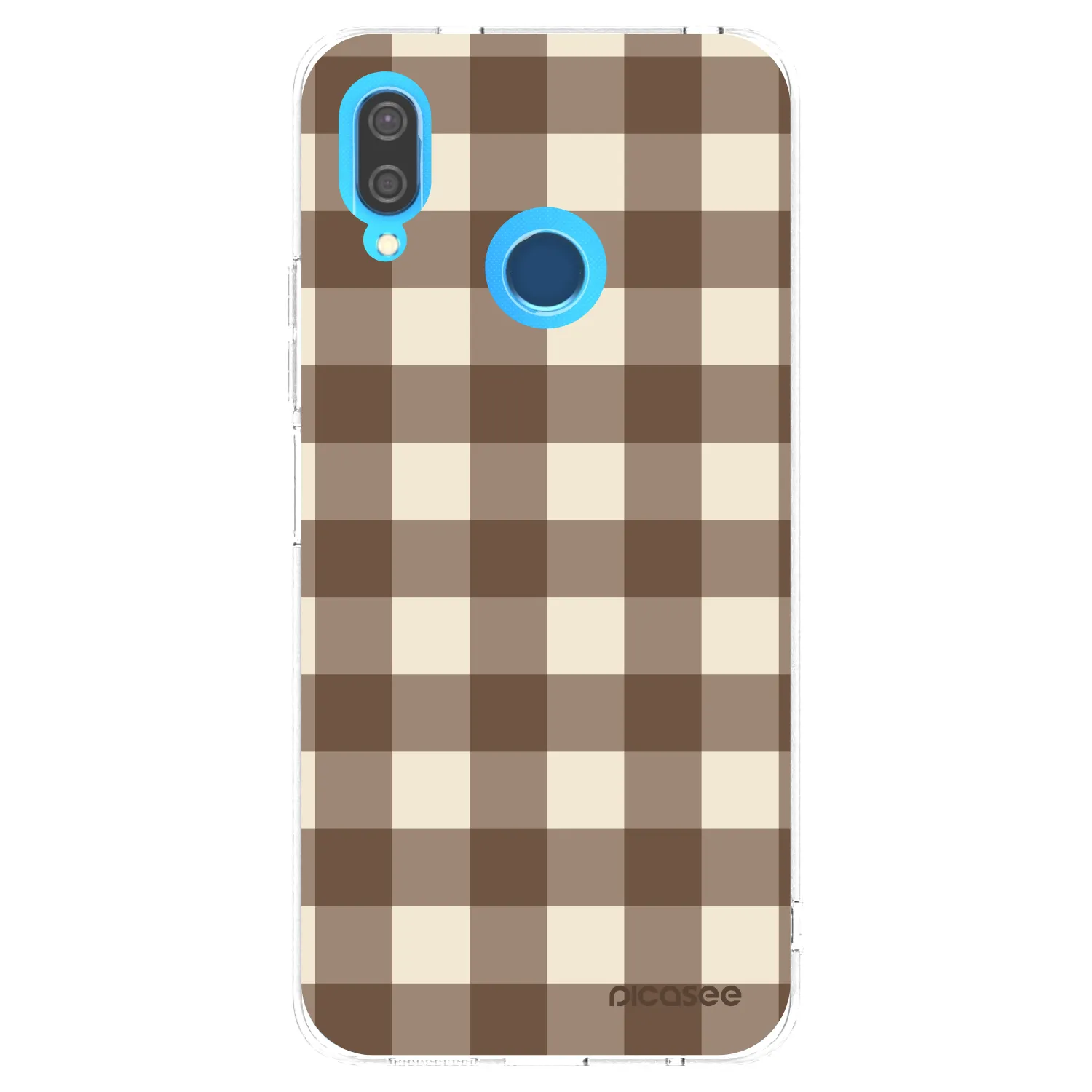 Picasee διαφανής θήκη σιλικόνης Huawei P20 Lite - Brown grid
