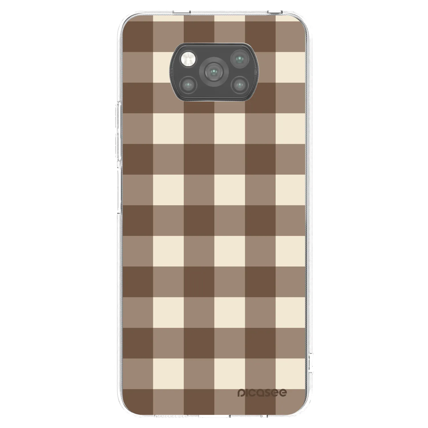 Picasee Μαύρη θήκη σιλικόνης για Xiaomi Poco X3 Pro - Brown grid