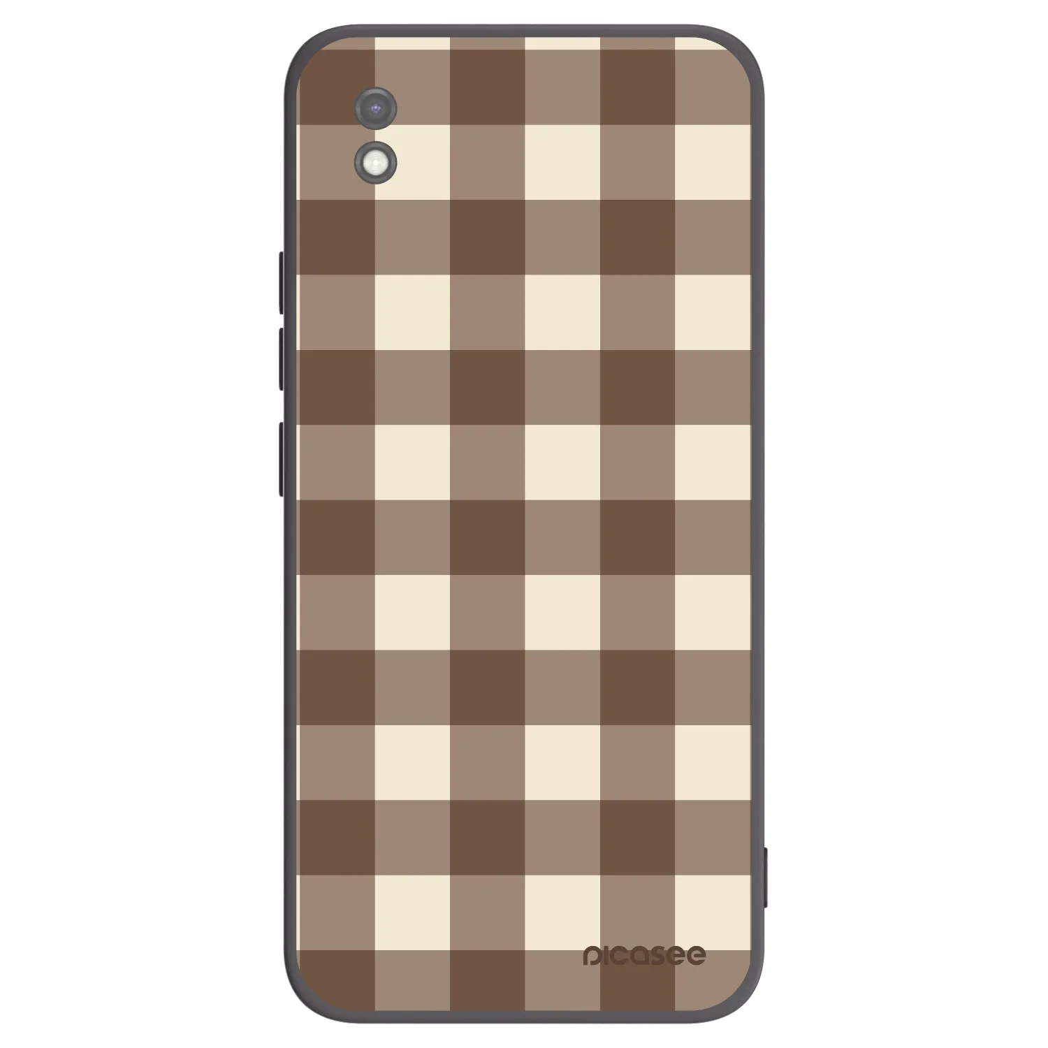 Picasee Μαύρη θήκη σιλικόνης για Xiaomi Redmi 9AT - Brown grid