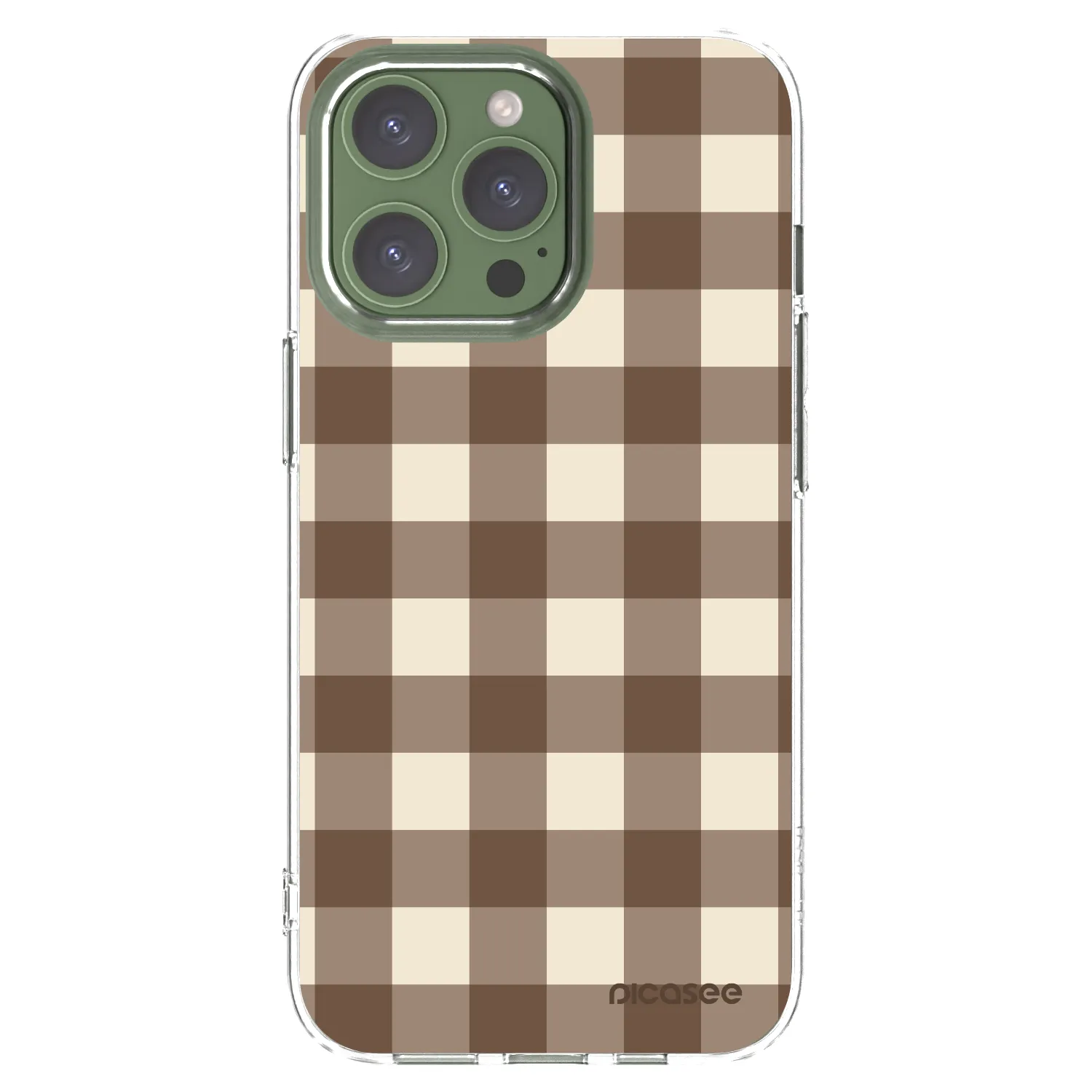 Picasee διαφανής θήκη σιλικόνης Apple iPhone 13 Pro - Brown grid