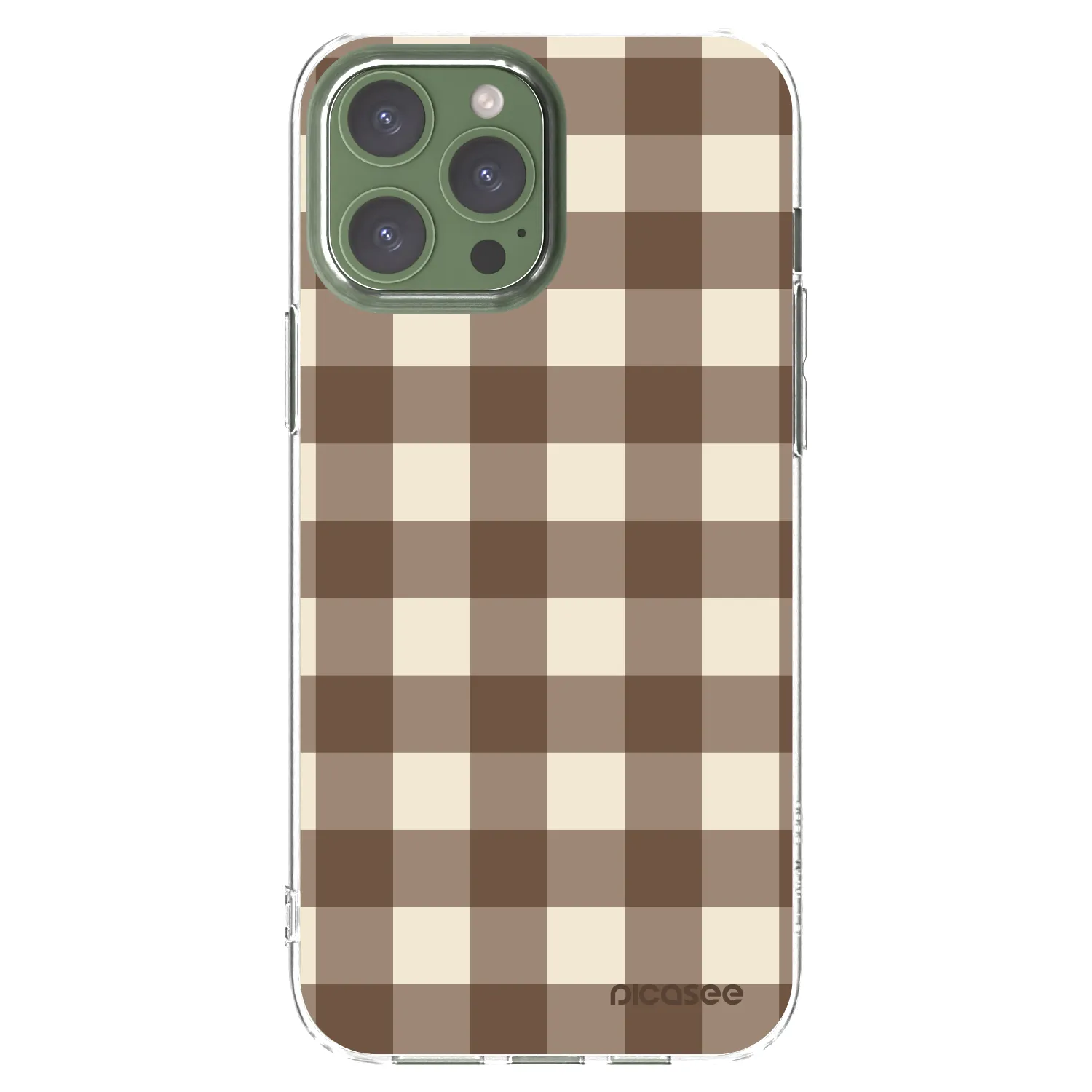 Picasee διαφανής θήκη σιλικόνης Apple iPhone 13 Pro Max - Brown grid
