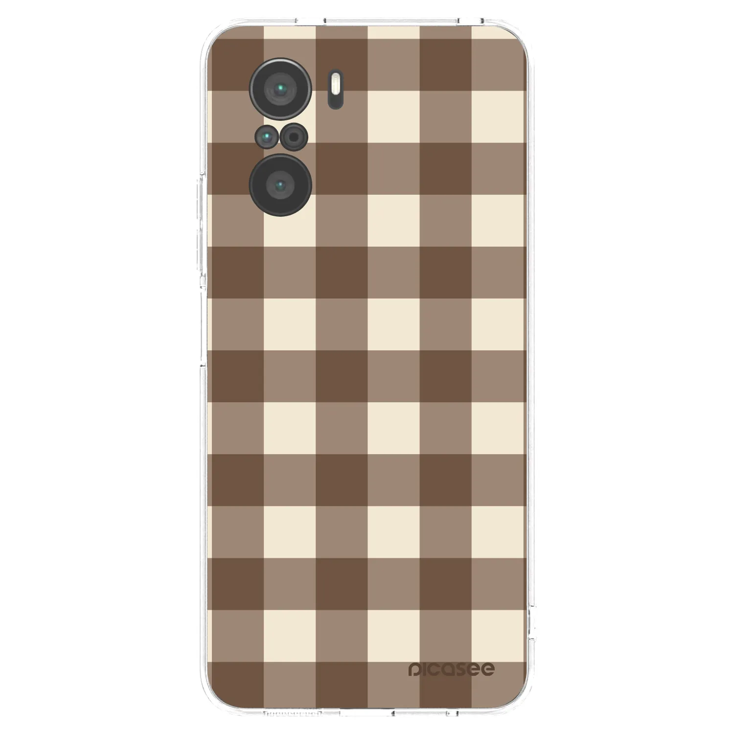 Picasee διαφανής θήκη σιλικόνης Xiaomi Poco F3 - Brown grid