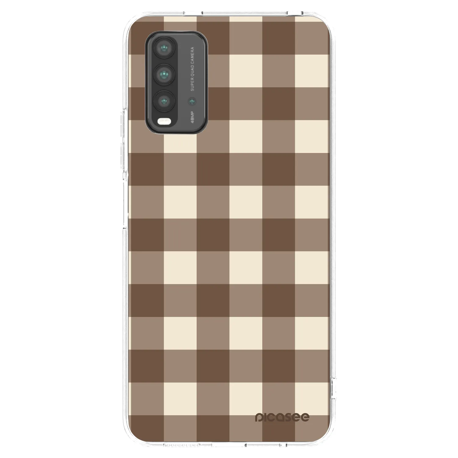 Picasee Μαύρη θήκη σιλικόνης για Xiaomi Redmi 9T - Brown grid