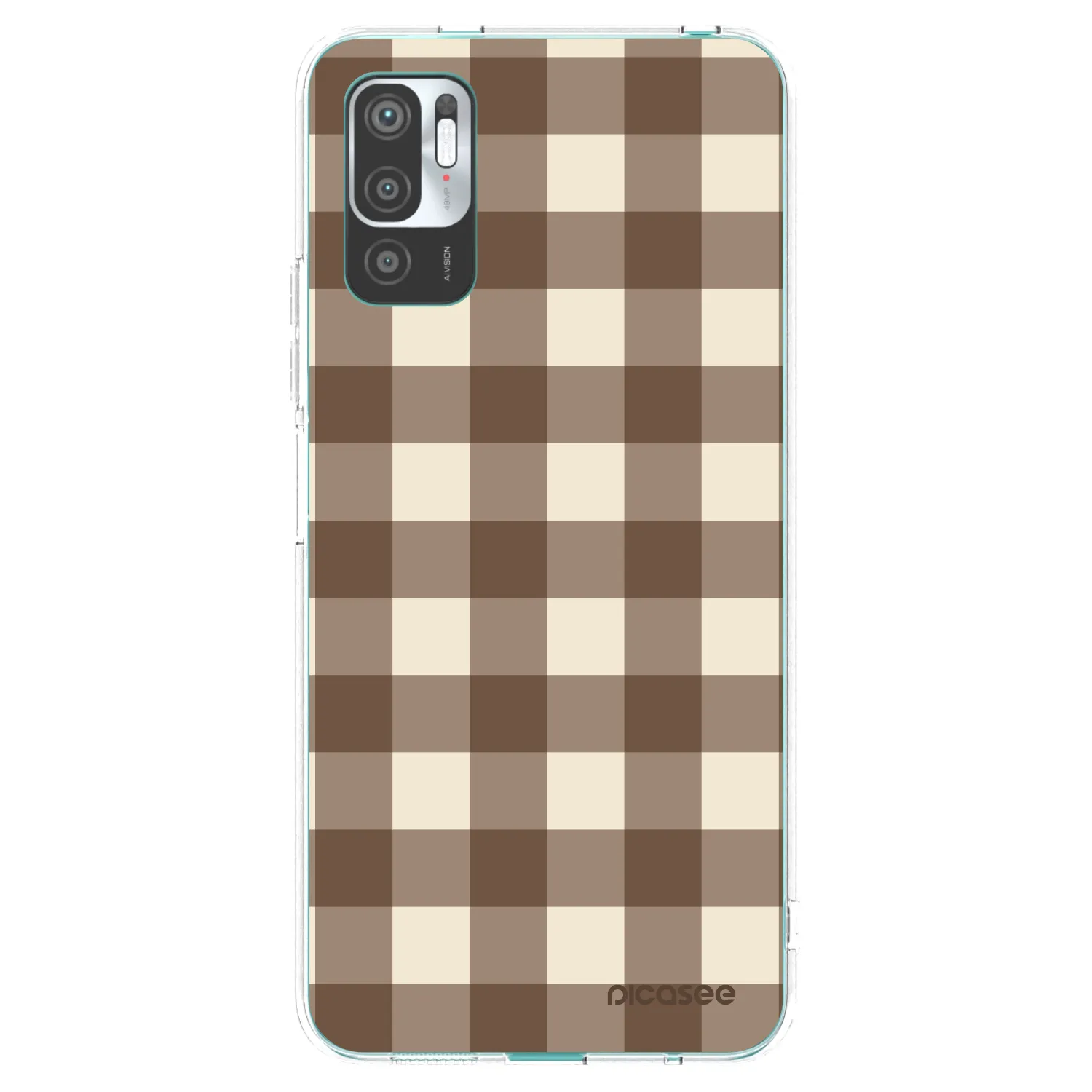 Picasee διαφανής θήκη σιλικόνης Xiaomi Redmi Note 10 5G - Brown grid