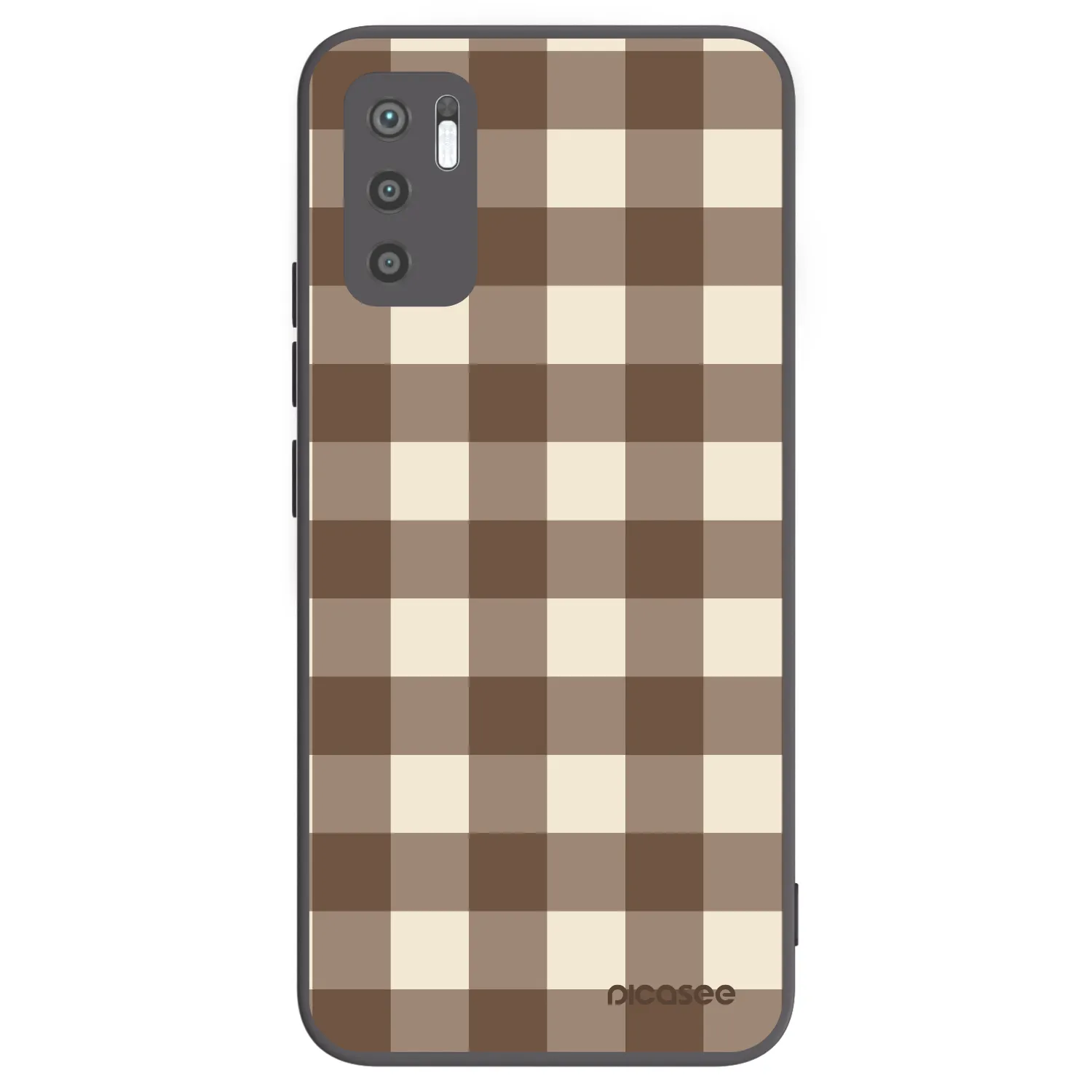 Picasee Μαύρη θήκη σιλικόνης για Xiaomi Redmi Note 10 5G - Brown grid