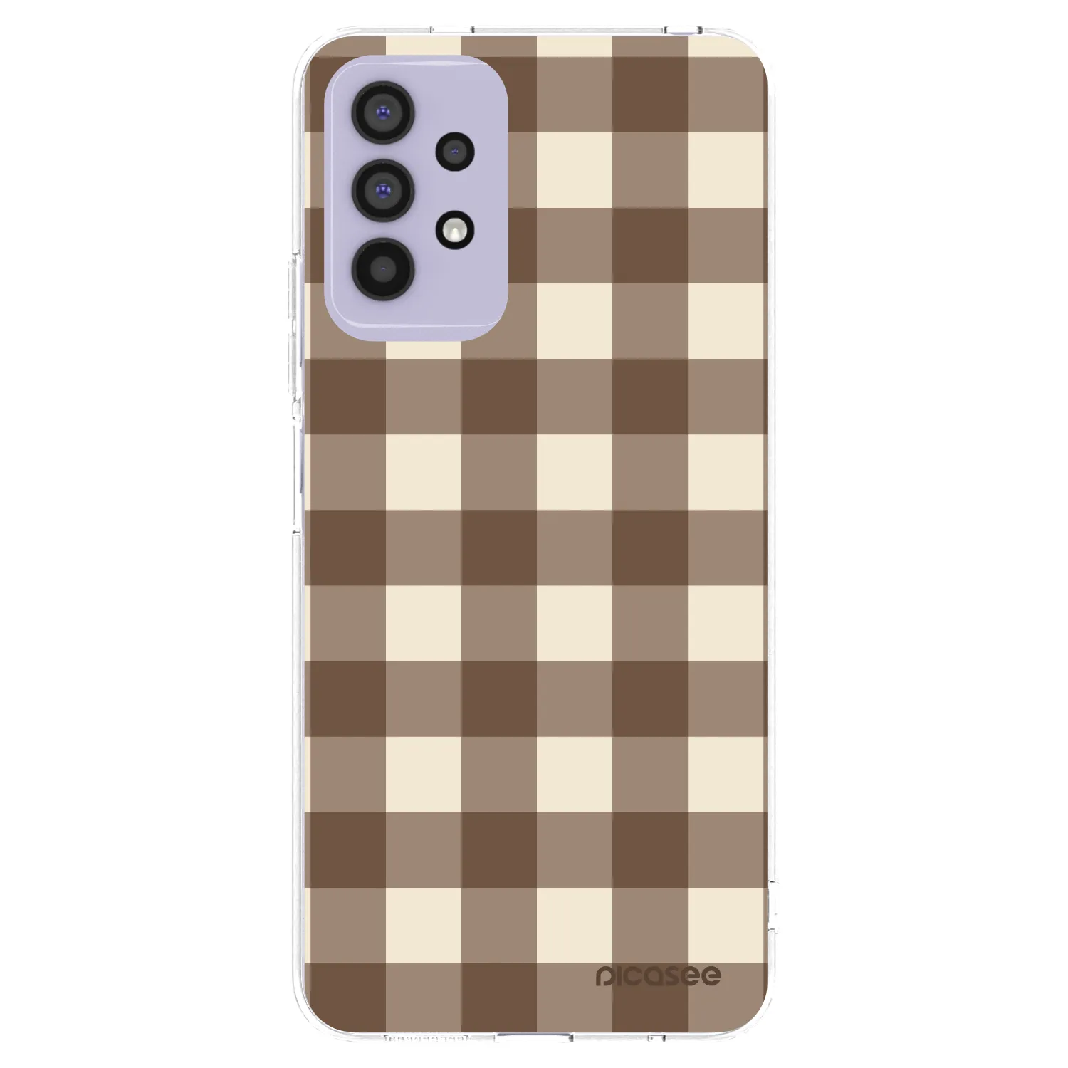 Picasee διαφανής θήκη σιλικόνης Samsung Galaxy A32 4G SM-A325F - Brown grid