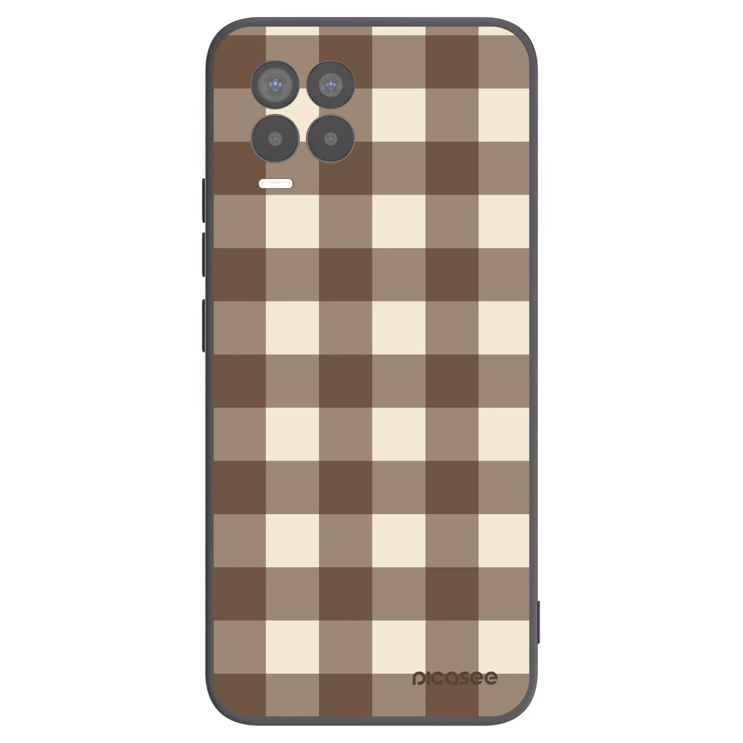 Picasee Μαύρη θήκη σιλικόνης για Realme 8 Pro - Brown grid