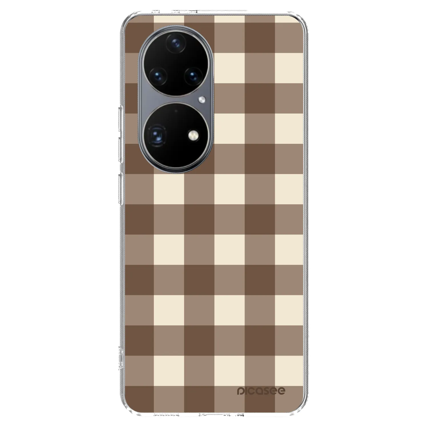 Picasee διαφανής θήκη σιλικόνης Huawei P50 - Brown grid