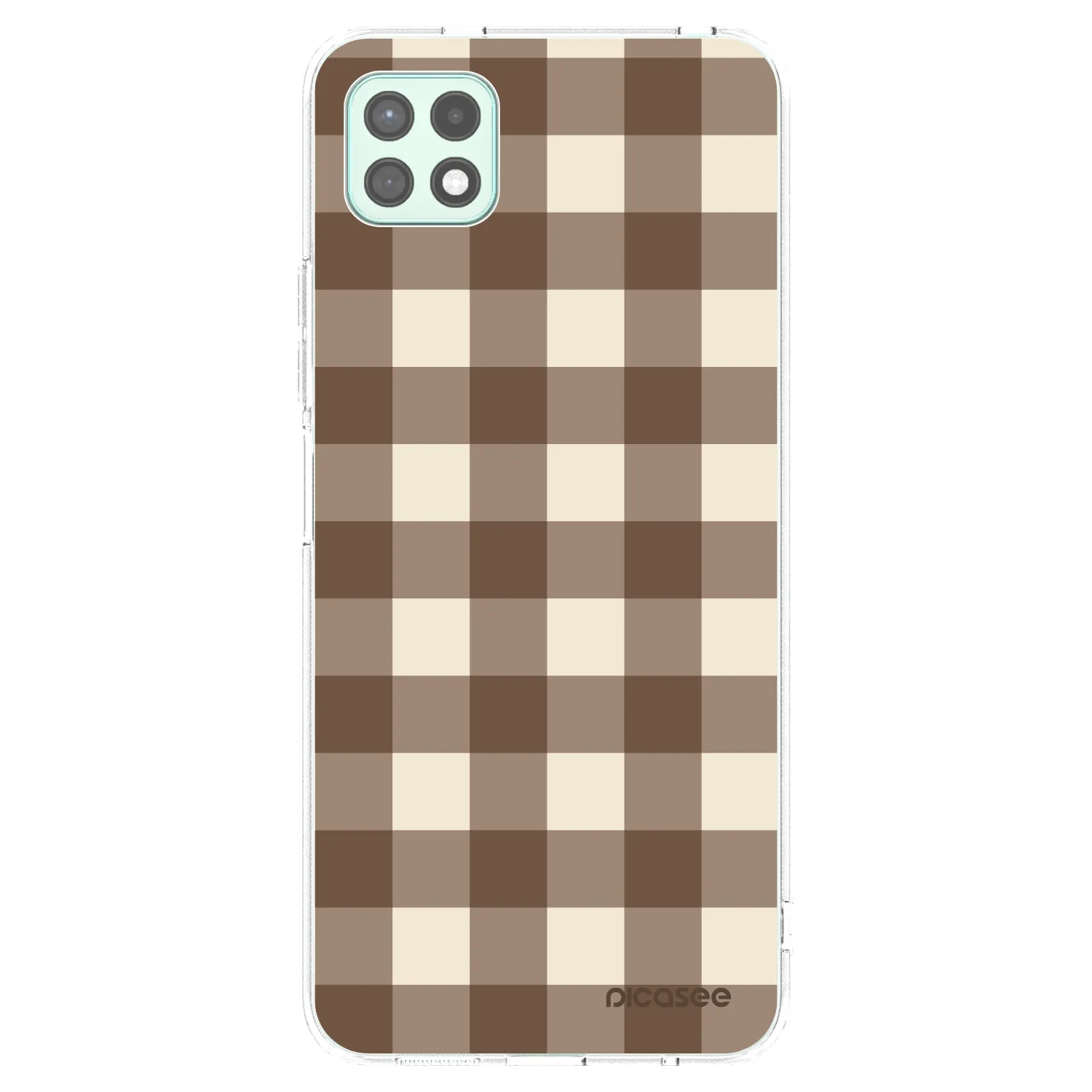 Picasee διαφανής θήκη σιλικόνης Samsung Galaxy A22 A226B 5G - Brown grid