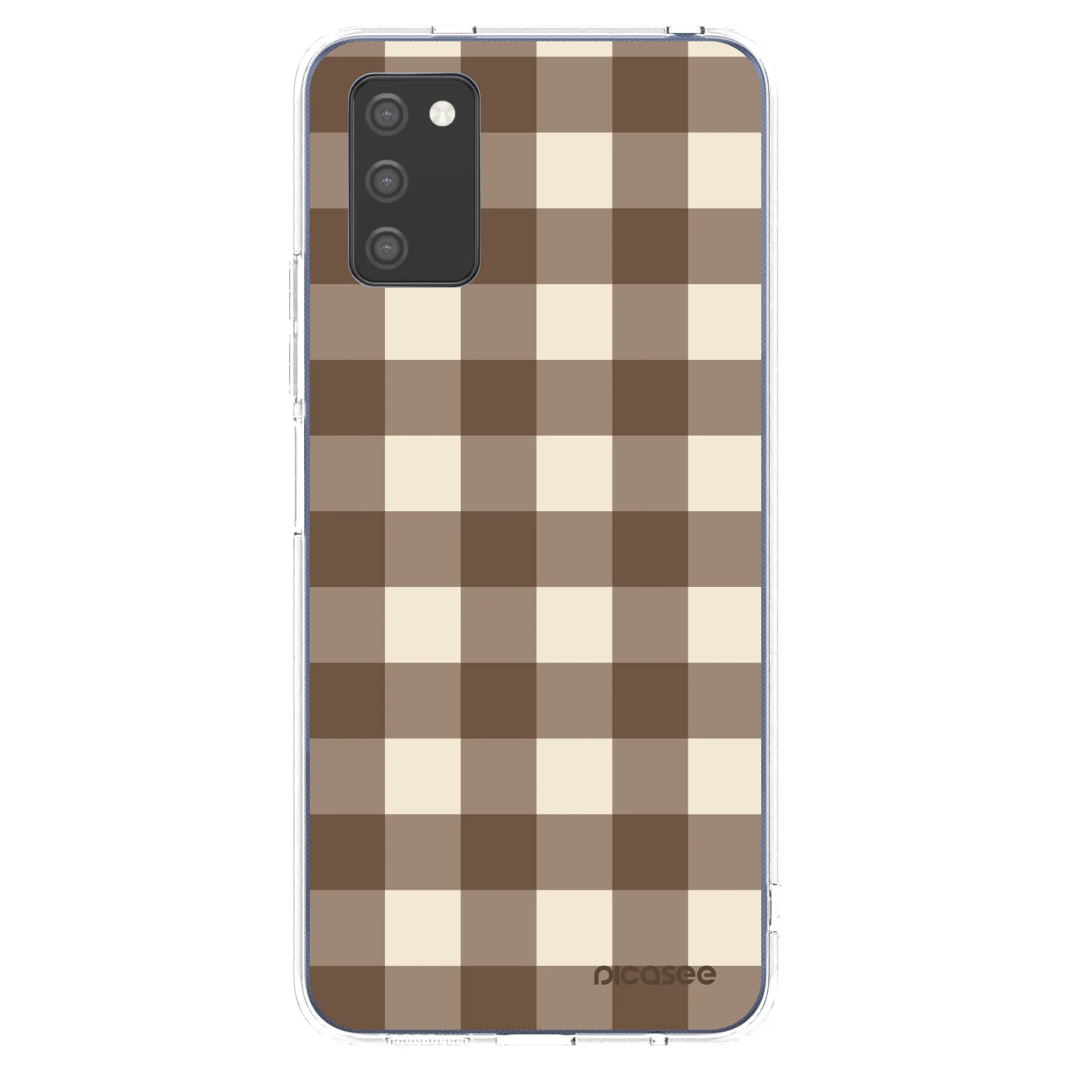 Picasee διαφανής θήκη σιλικόνης Samsung Galaxy A02s A025G - Brown grid
