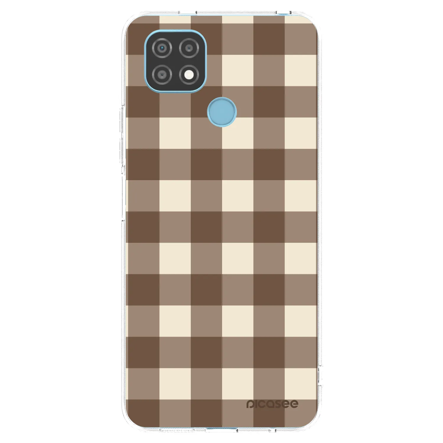 Picasee διαφανής θήκη σιλικόνης Realme C21 - Brown grid