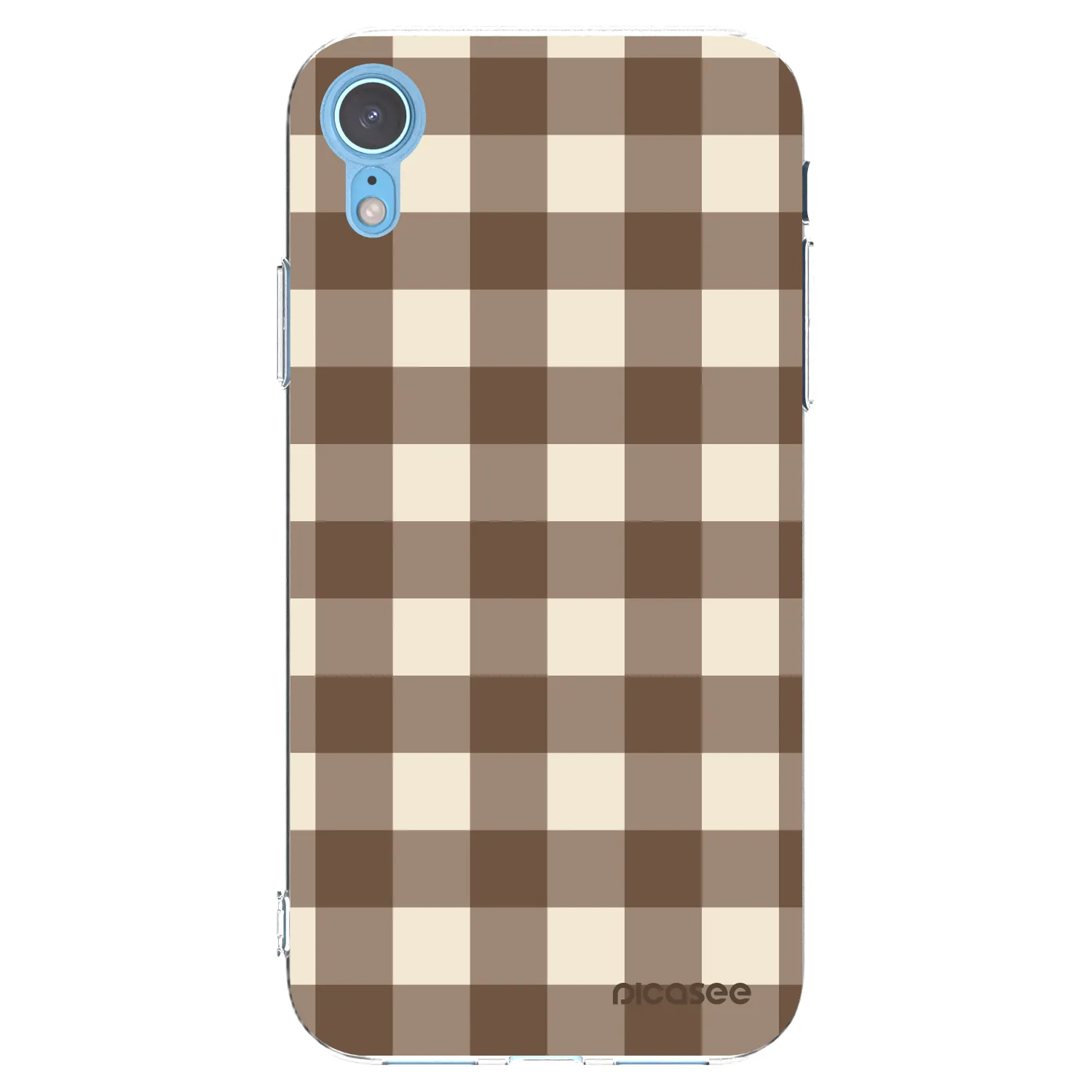 Picasee διαφανής θήκη σιλικόνης Apple iPhone XR - Brown grid