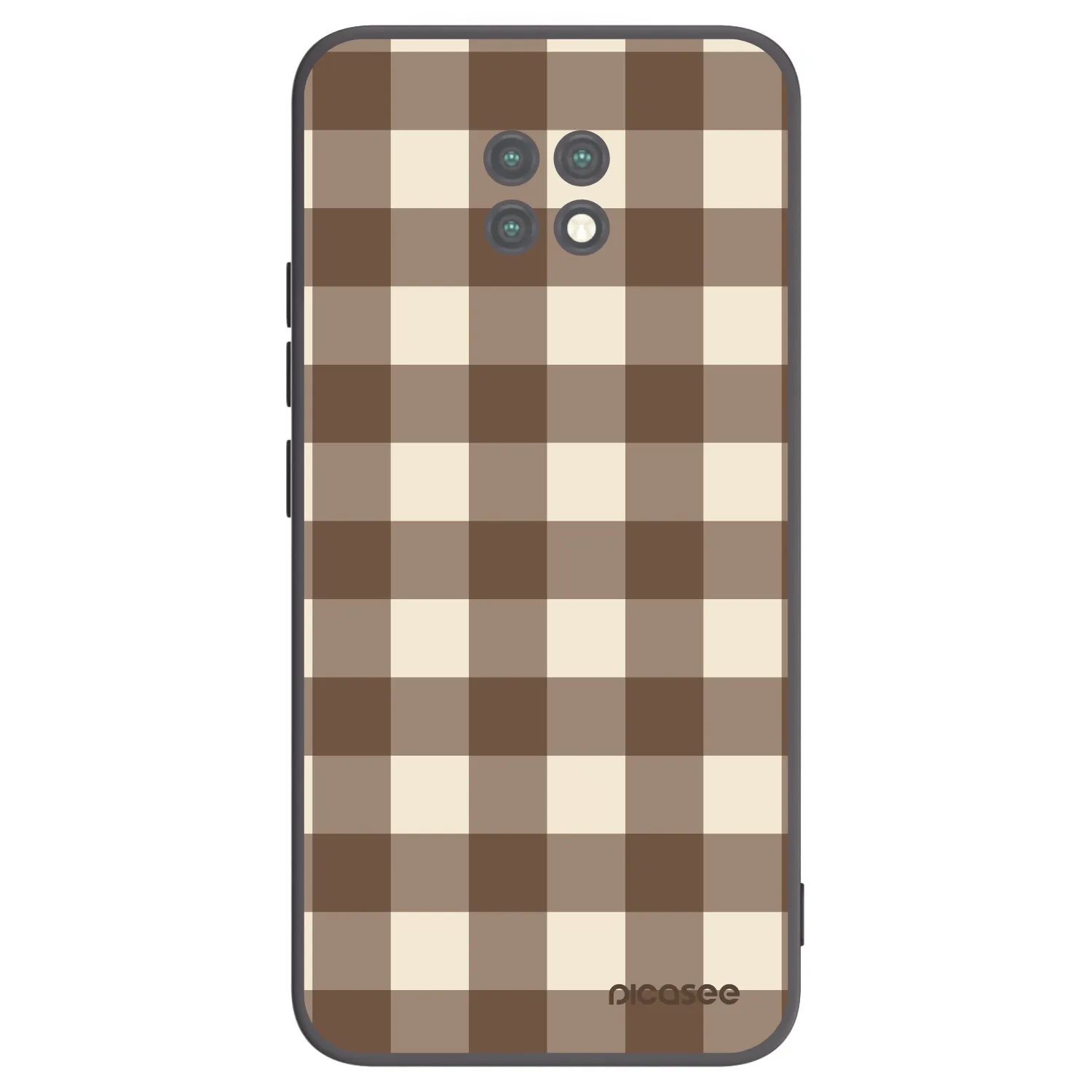 Picasee Μαύρη θήκη σιλικόνης για Xiaomi Redmi Note 9T - Brown grid