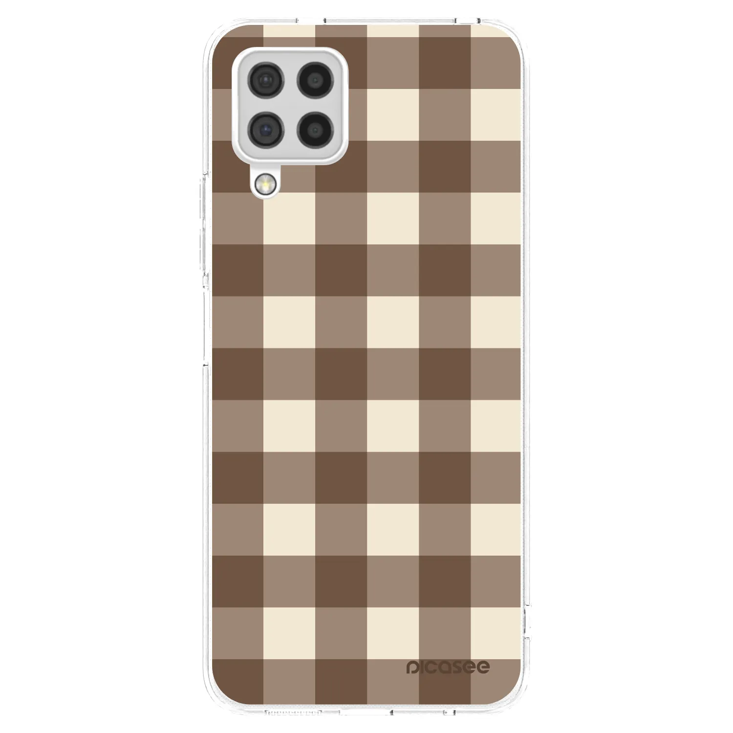 Picasee διαφανής θήκη σιλικόνης Samsung Galaxy A22 A225F 4G - Brown grid