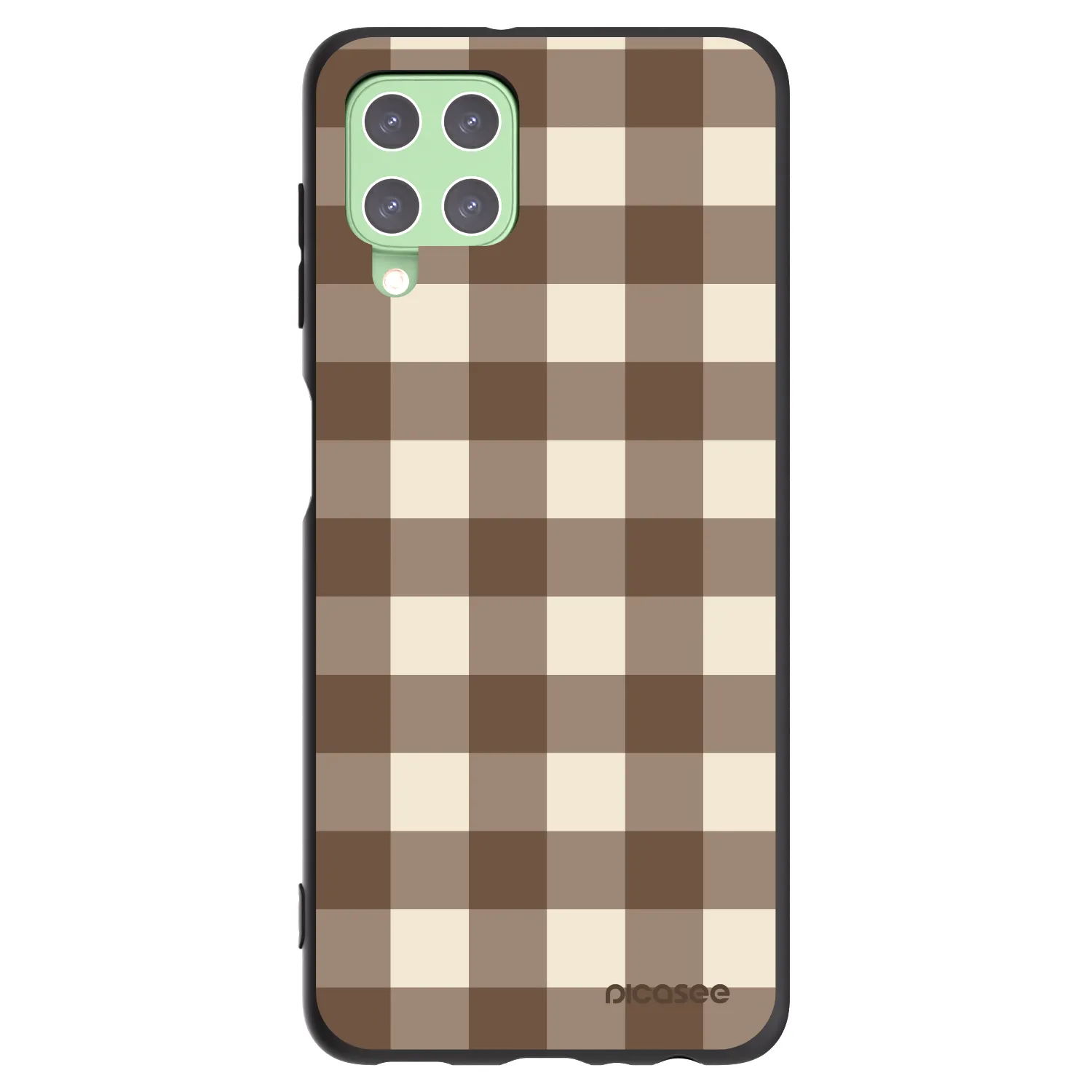 Picasee Μαύρη θήκη σιλικόνης για Samsung Galaxy A22 A225F 4G - Brown grid