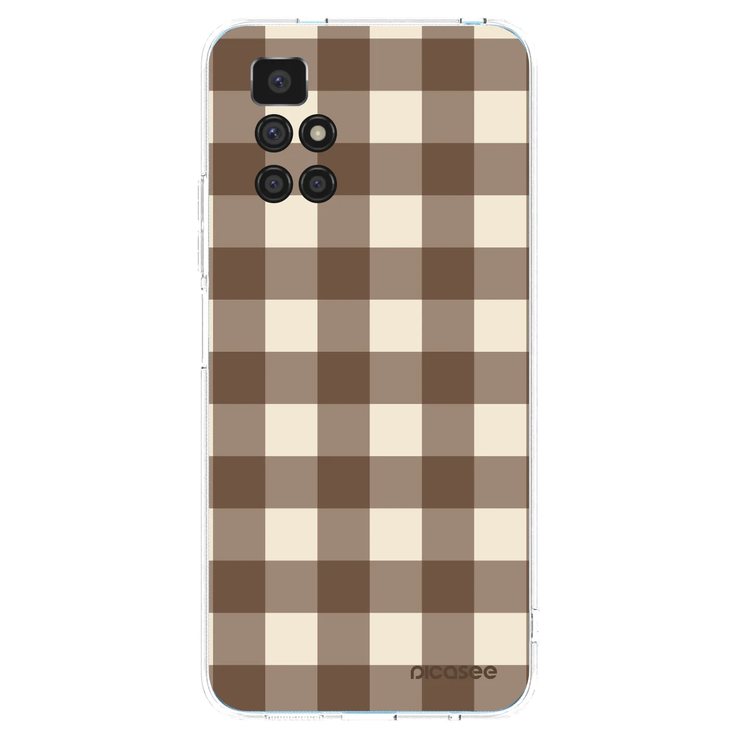 Picasee διαφανής θήκη σιλικόνης Xiaomi Redmi 10 - Brown grid