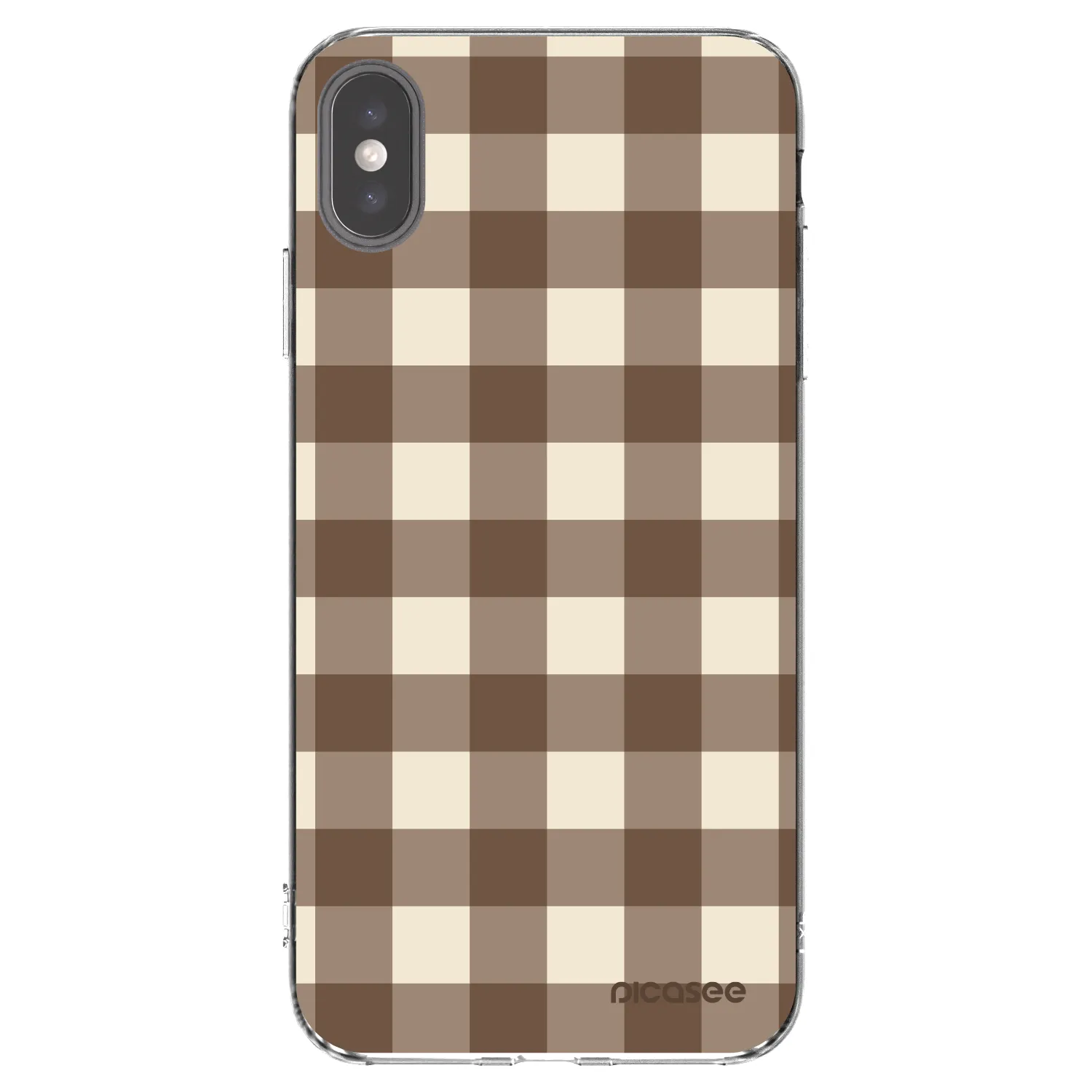 Picasee διαφανής θήκη σιλικόνης Apple iPhone XS Max - Brown grid