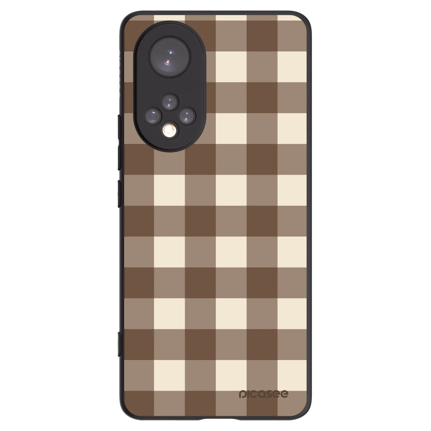Picasee Μαύρη θήκη σιλικόνης για Honor 50 5G - Brown grid