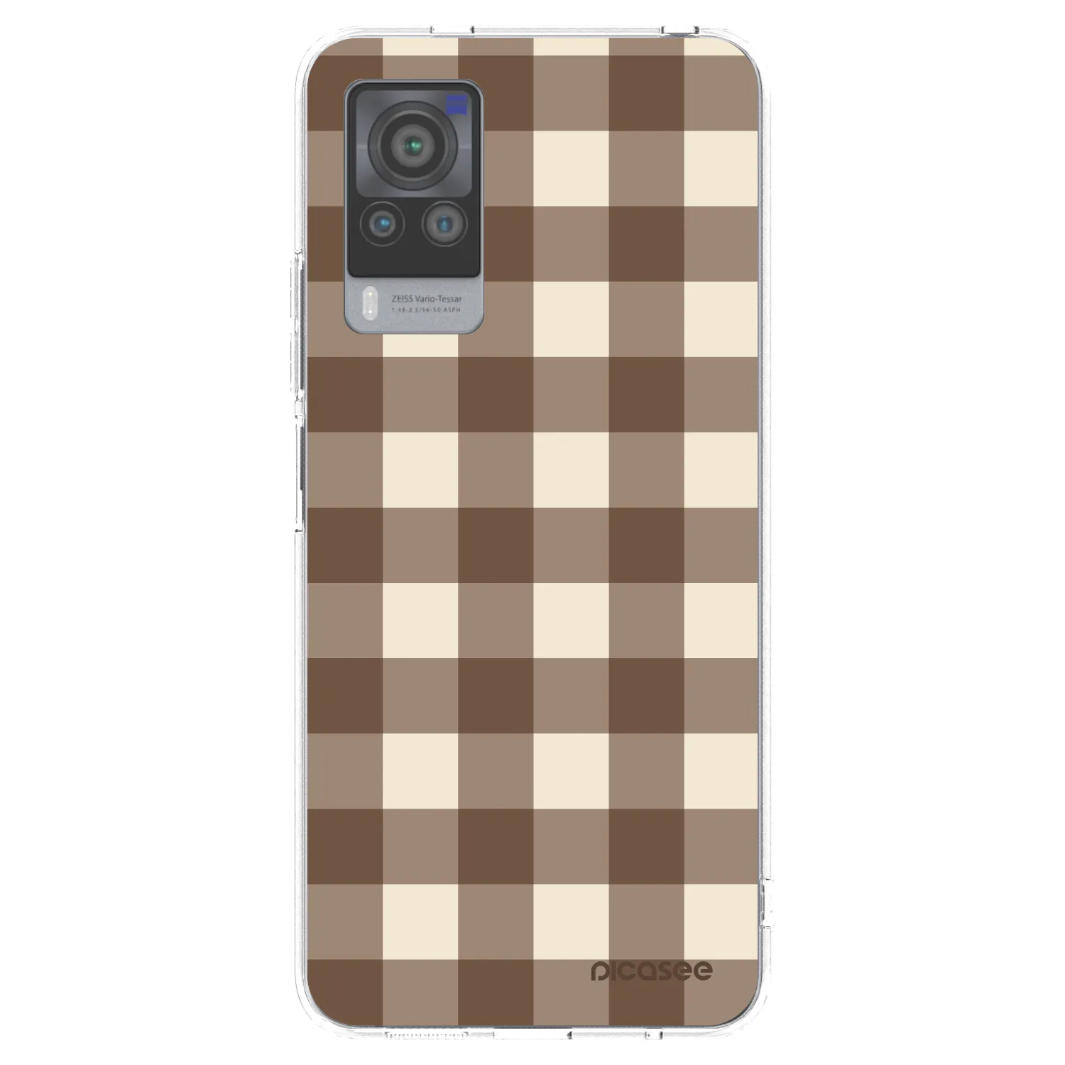 Picasee διαφανής θήκη σιλικόνης Vivo X60 Pro 5G - Brown grid