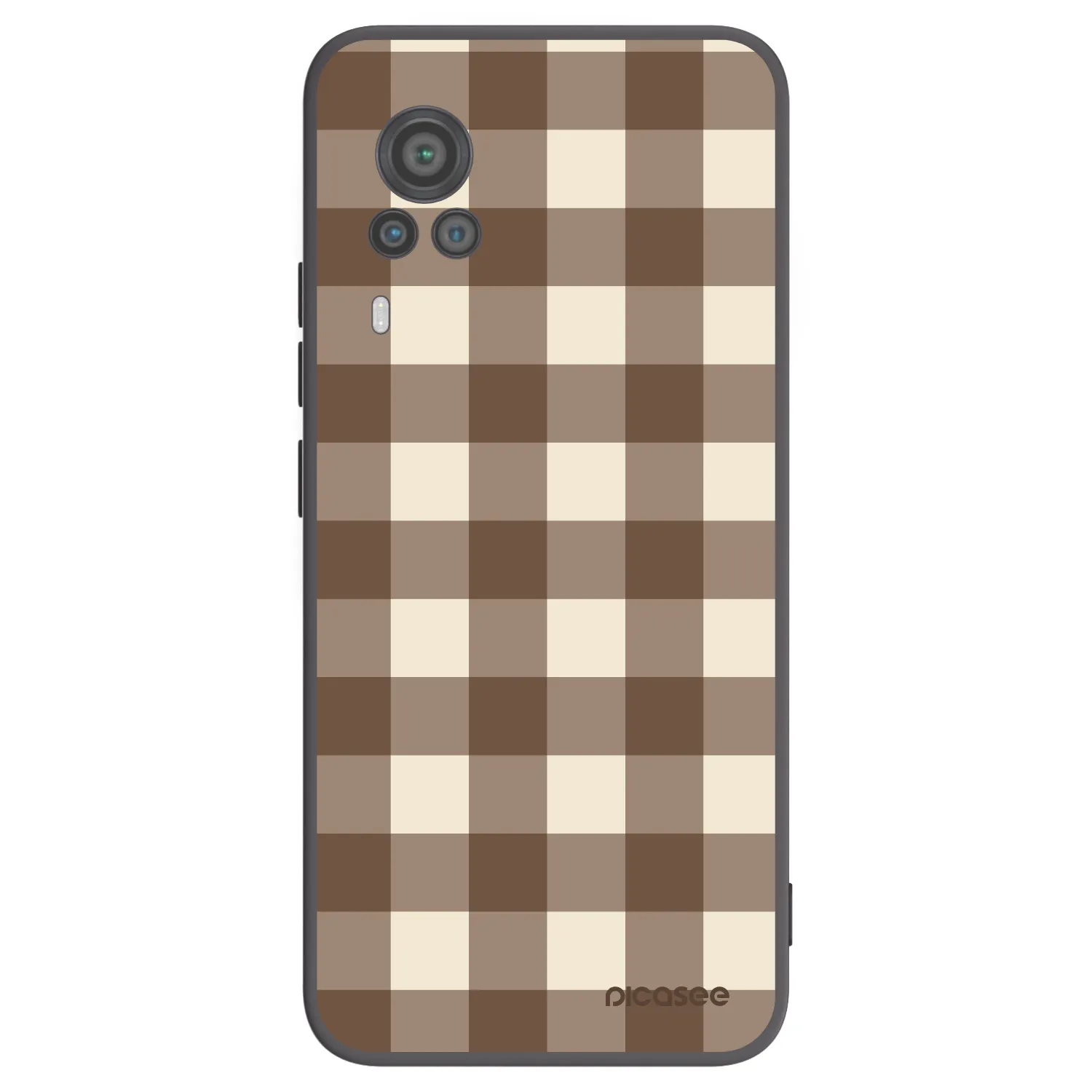Picasee Μαύρη θήκη σιλικόνης για Vivo X60 Pro 5G - Brown grid