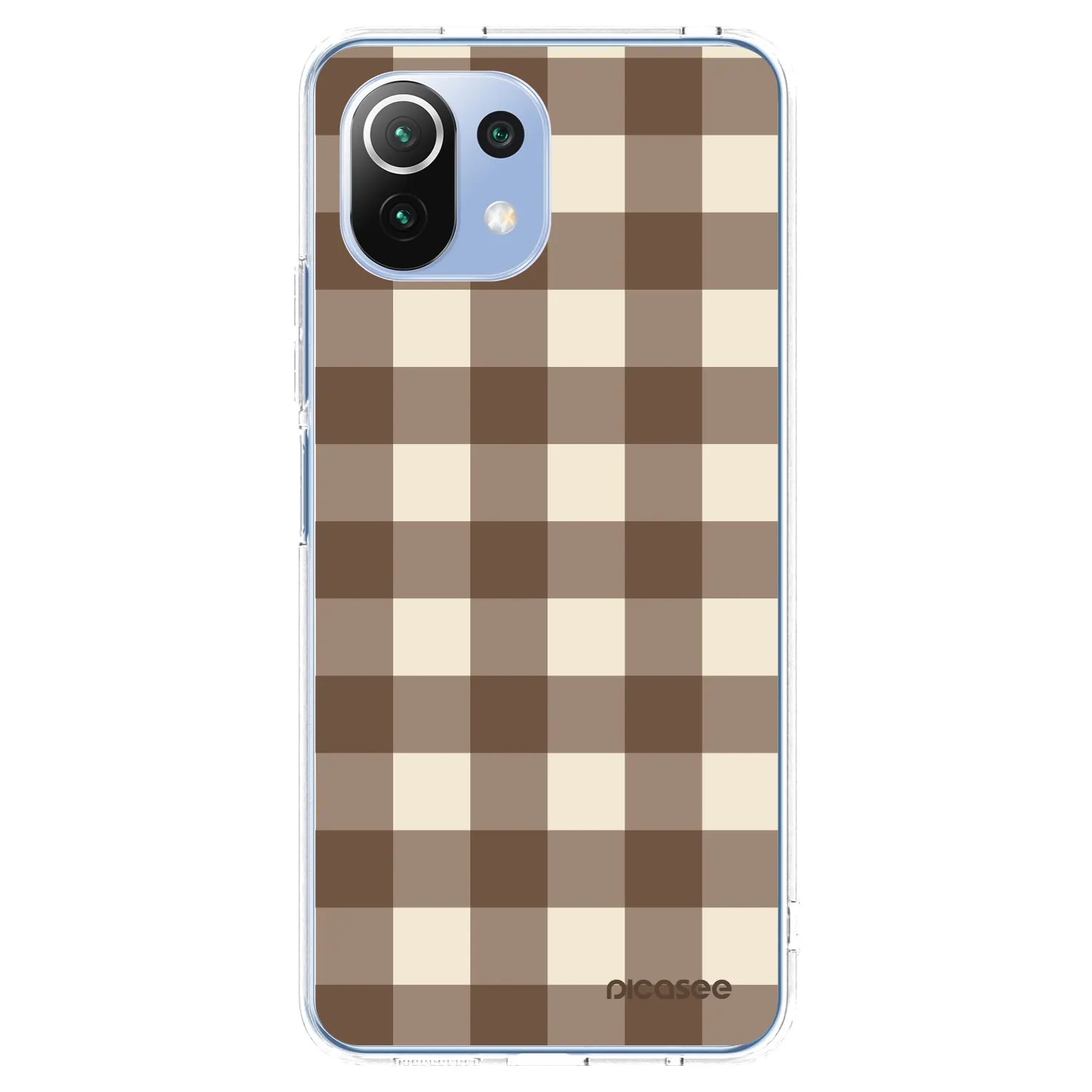 Picasee διαφανής θήκη σιλικόνης Xiaomi 11 Lite 5G NE - Brown grid