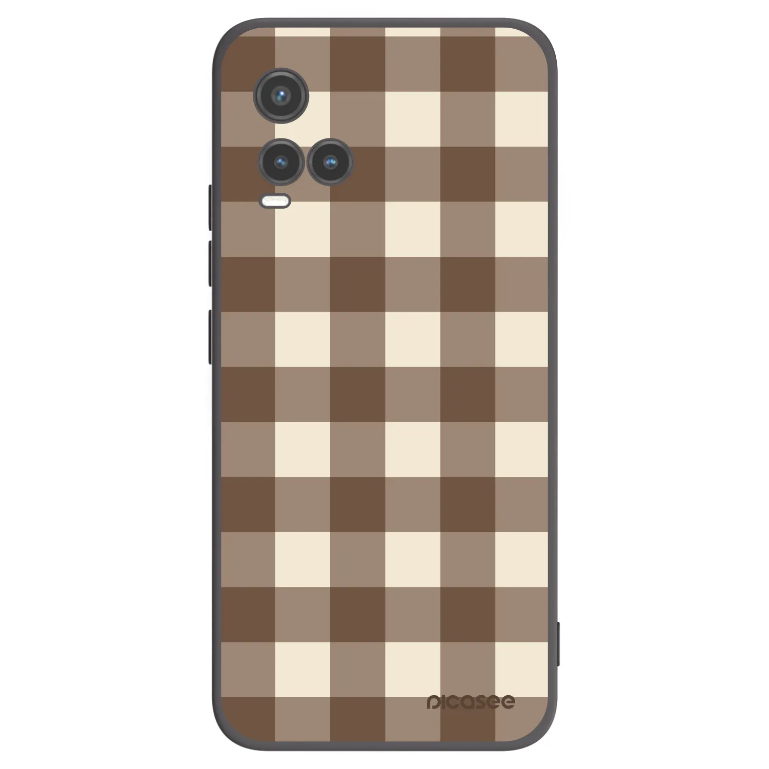 Picasee Μαύρη θήκη σιλικόνης για Vivo Y33s - Brown grid