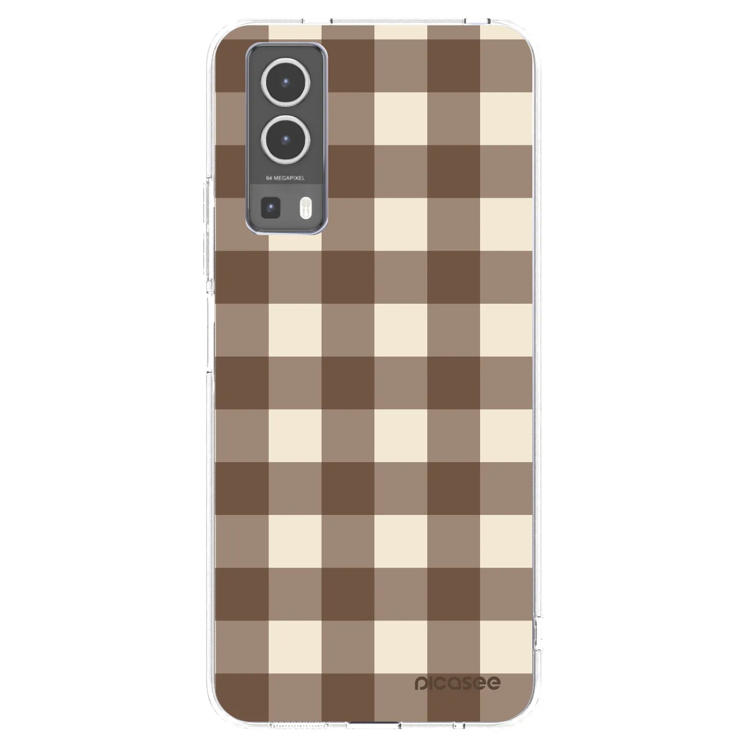 Picasee διαφανής θήκη σιλικόνης Vivo Y72 5G - Brown grid