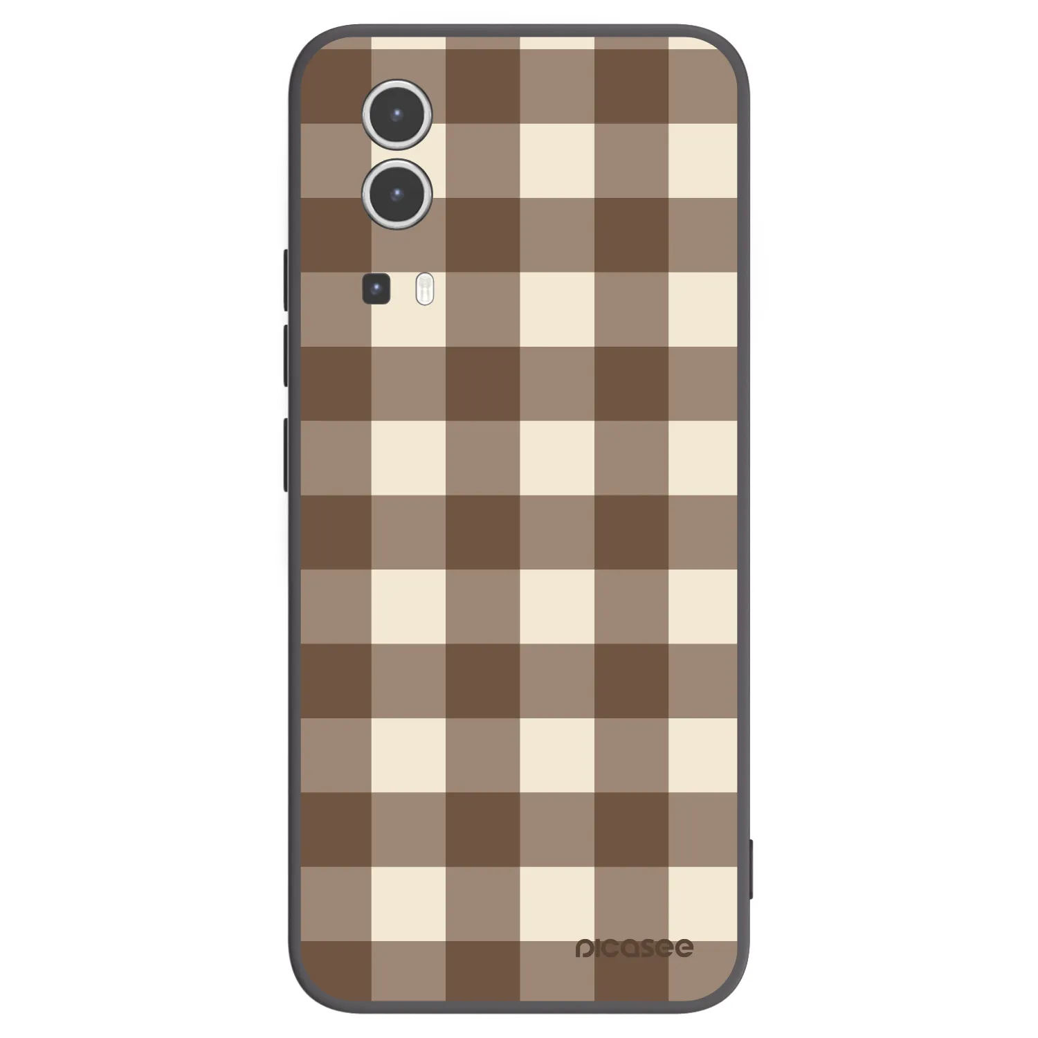 Picasee Μαύρη θήκη σιλικόνης για Vivo Y72 5G - Brown grid
